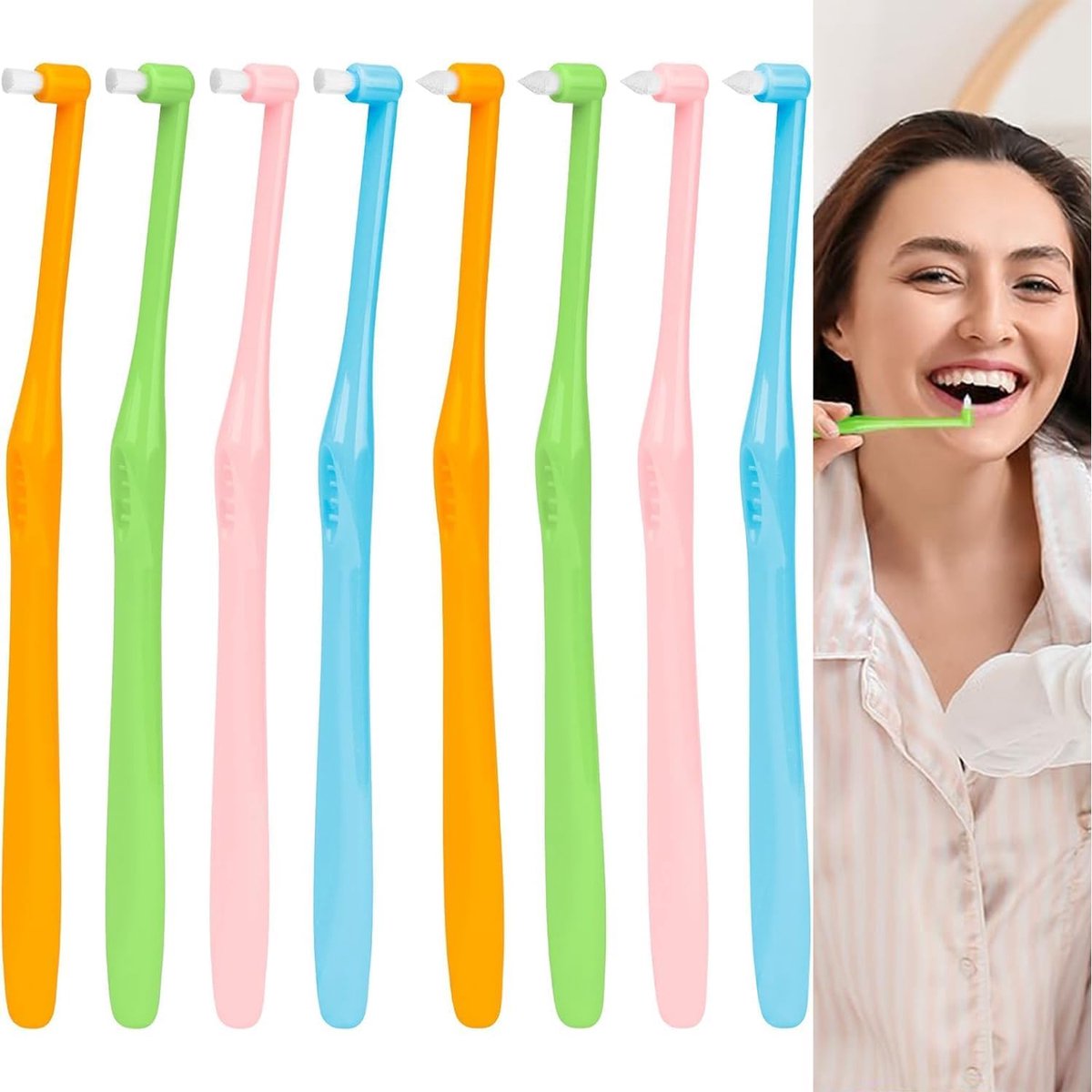 8pcs Intermodal Tandenborstel - Zachte Enkele Tandenborstel Met Pick - Slanke Interdentale Tandenborstels Voor Gevoelige Tandvlees - Diepe Reiniging Voor Tandheelkundige Reiniging