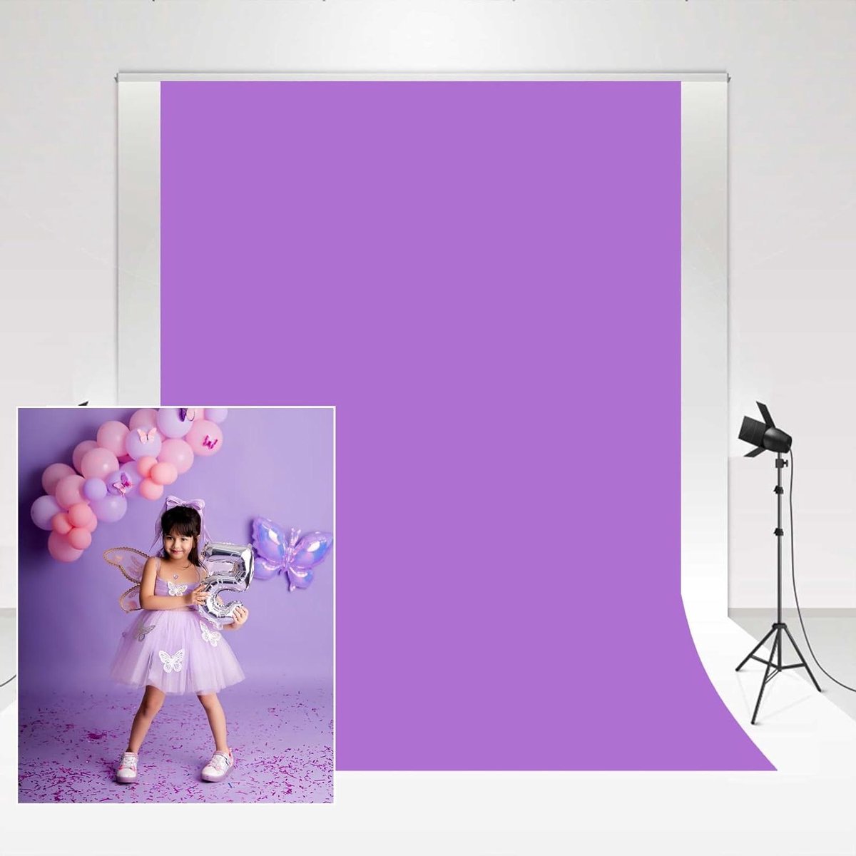 Fotografie Achtergrond - Studio Doek - Fotoshoots - Zachte Microvezel - 2x3m - Lavendel Paars