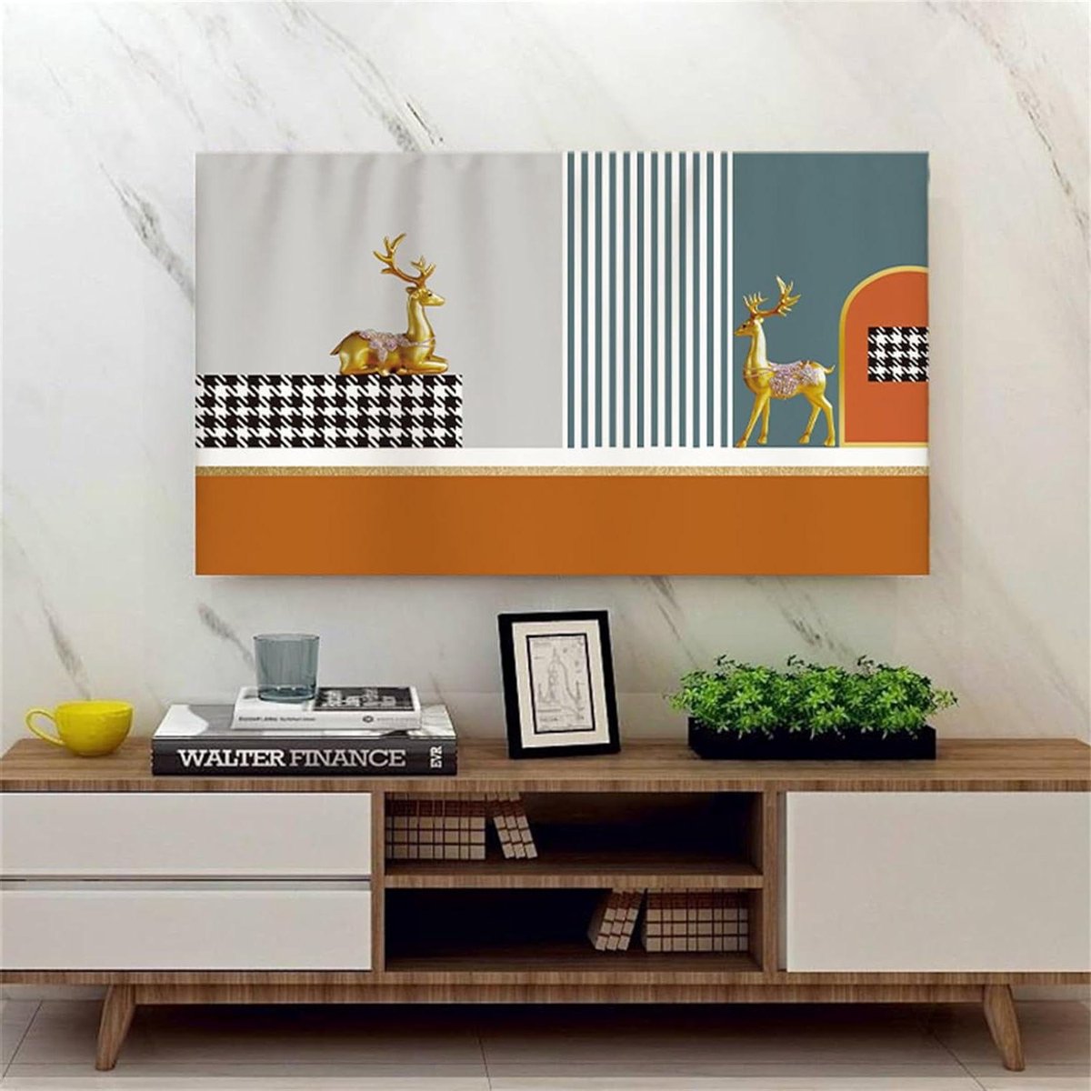Tv Afdekking - Beschermhoes Televisie - Scherm Beschermen - Half Gesloten Achterkant - 22-75 inch - Pied-de-poule