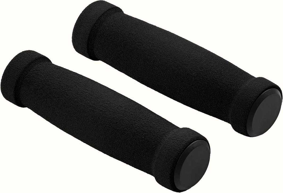 Fietsstuurgrepen Schuim - Handvatten Fiets - Comfortabel Fietsen - Absorbeert Trillingen - 120 mm lengte - Zwart