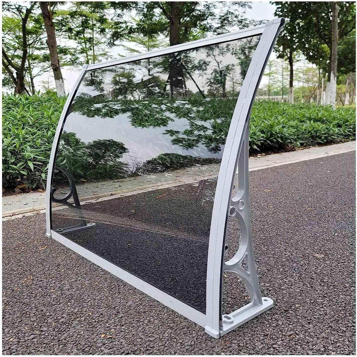 Deurluifel Buiten Overkapping - Regen Luifelafdekking - Bescherming Tegen Weer - Polycarbonaat Plaat - 60x350cm - Transparant