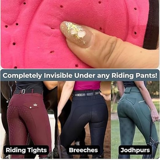 3D-gevoerde onderbroek voor dames - geschikt voor fietsen, paardrijden, en als gewatteerde fietsbroek met ademend - ergonomisch ontwerp - Paars - XL — afbeelding 2