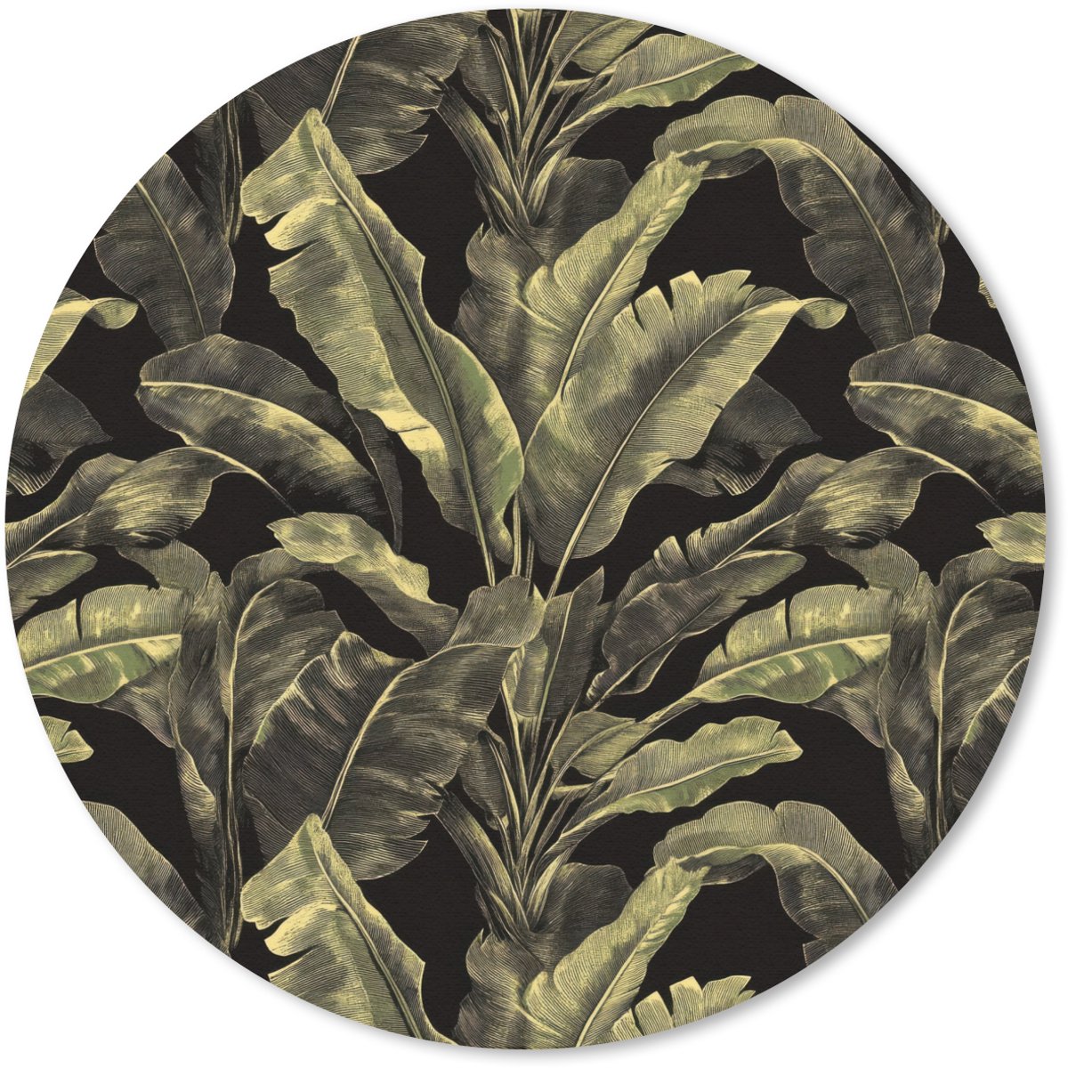 Muismat rond 30x30 cm - Mousepad Botanisch - Bladeren - Groen - Ronde muismatten