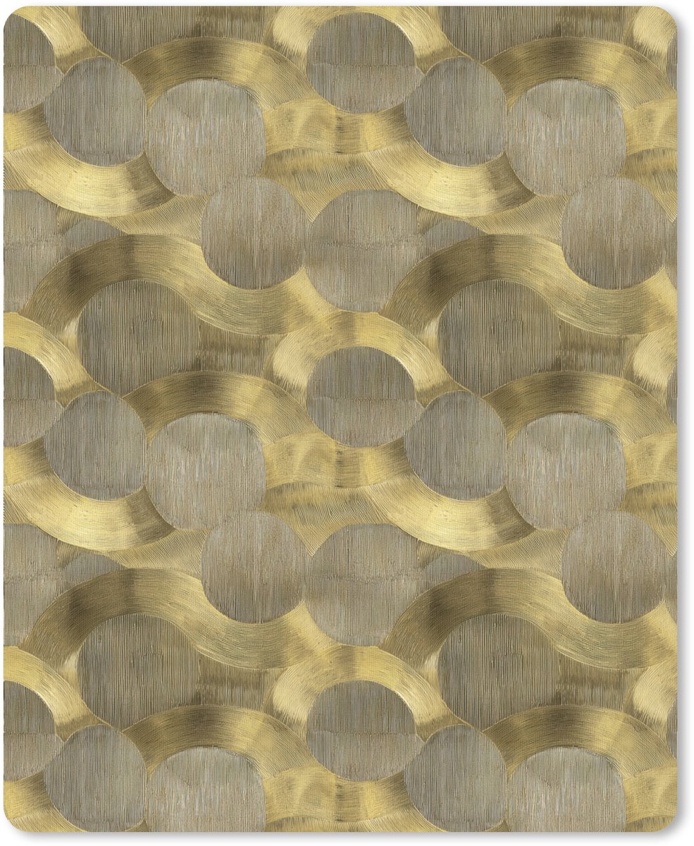 Muismat 12x16 cm - Mousepad Modern - Geometrisch - Goud - Muismatten