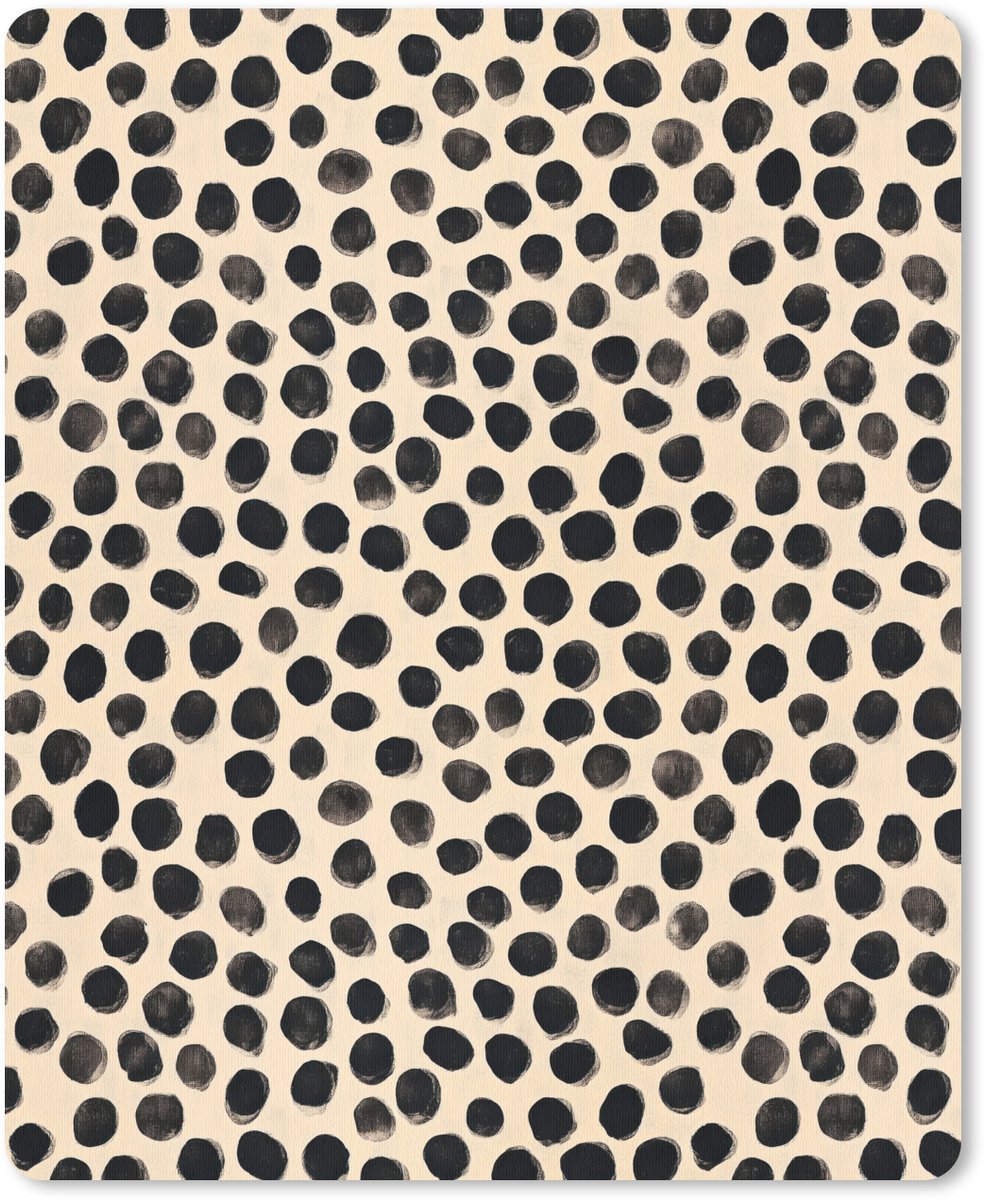 Muismat 12x16 cm - Mousepad Stippen - Patroon - Zwart - Muismatten