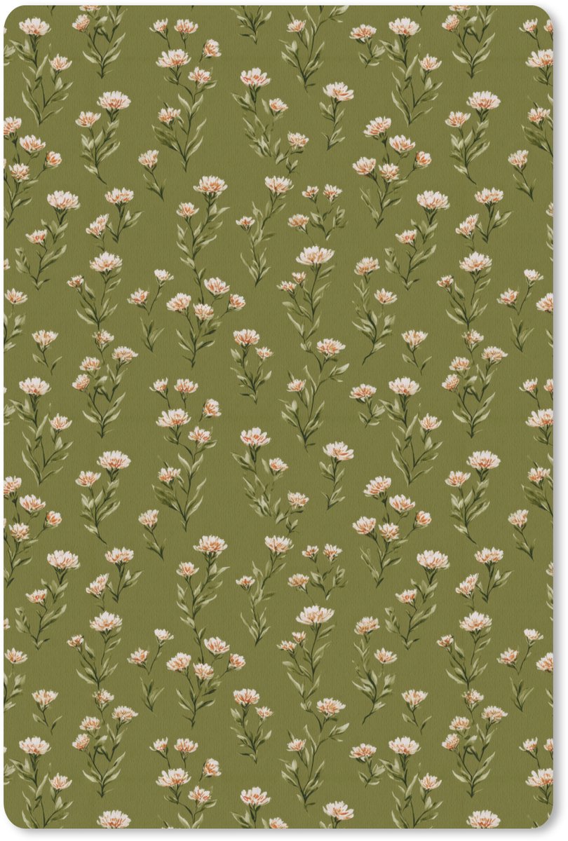 Muismat 13x20 cm - Mousepad Landelijk - Bloemen - Groen - Muismatten