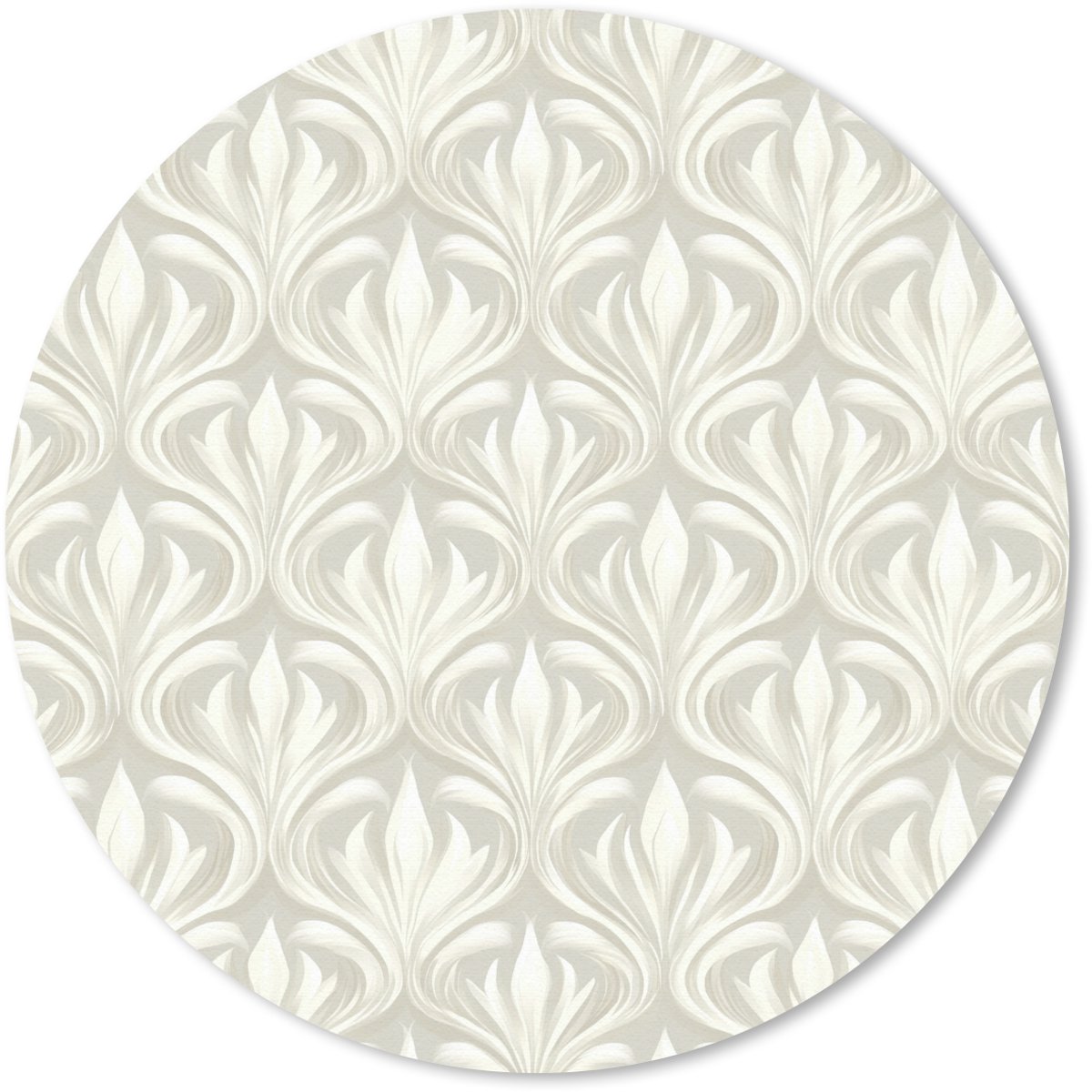 Muismat rond 40x40 cm - Mousepad Barok - Patroon - Beige - Ronde muismatten