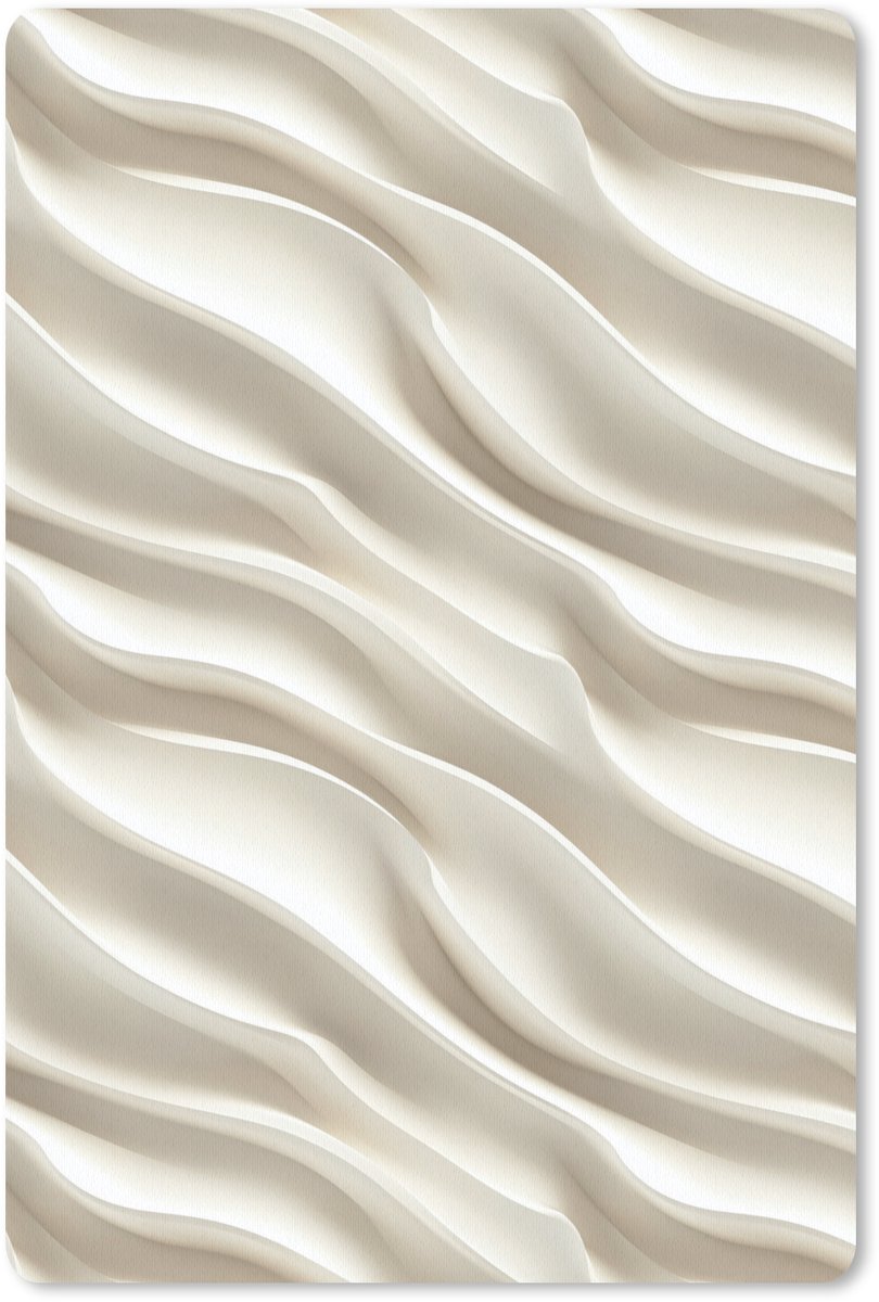 Muismat 13x20 cm - Mousepad Diagonaal - Golven - Crème - Muismatten
