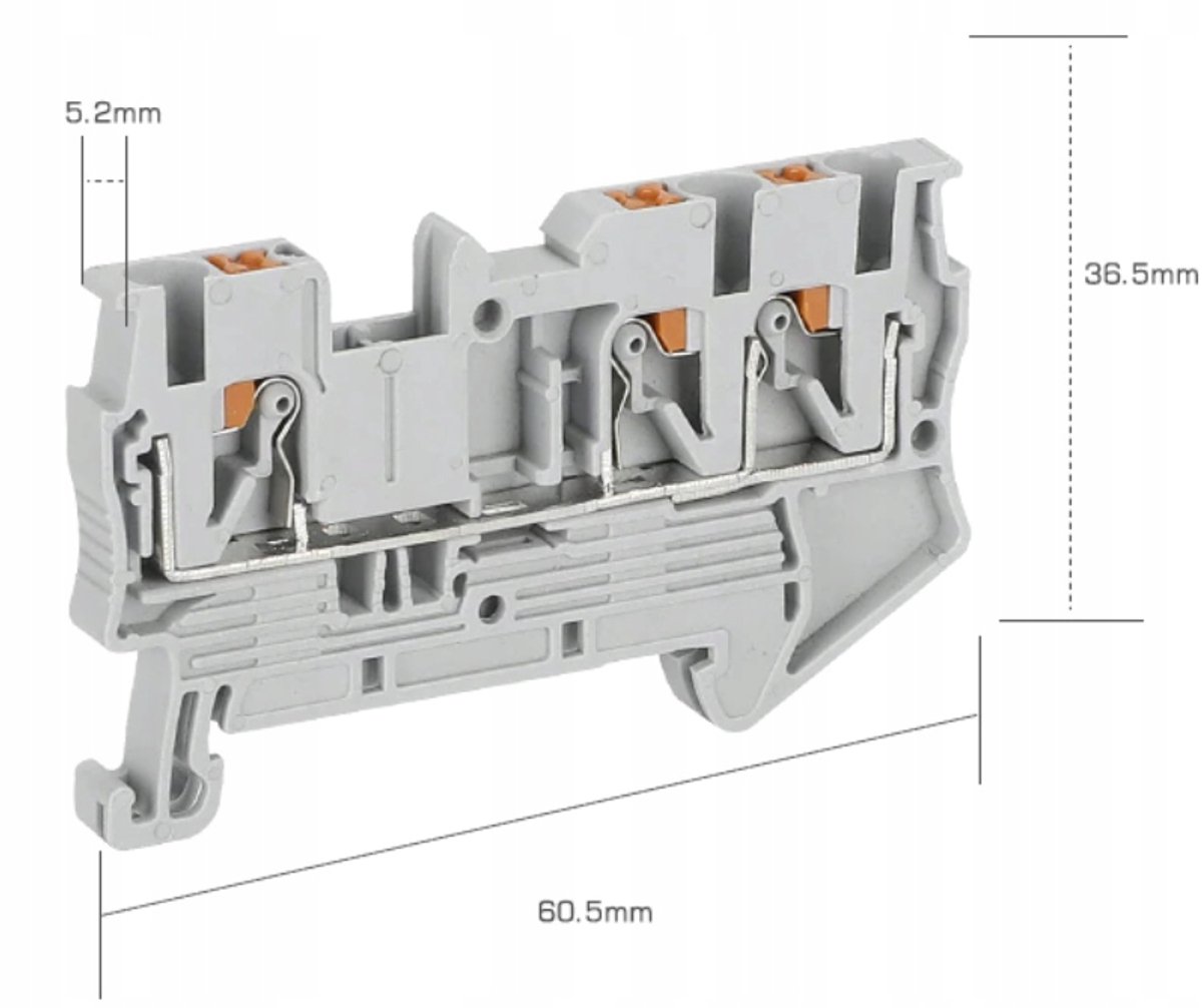 COSMO ZUG Serie - DIN Rail Connector - 3 Poles - 2.5 TWIN - Blauw