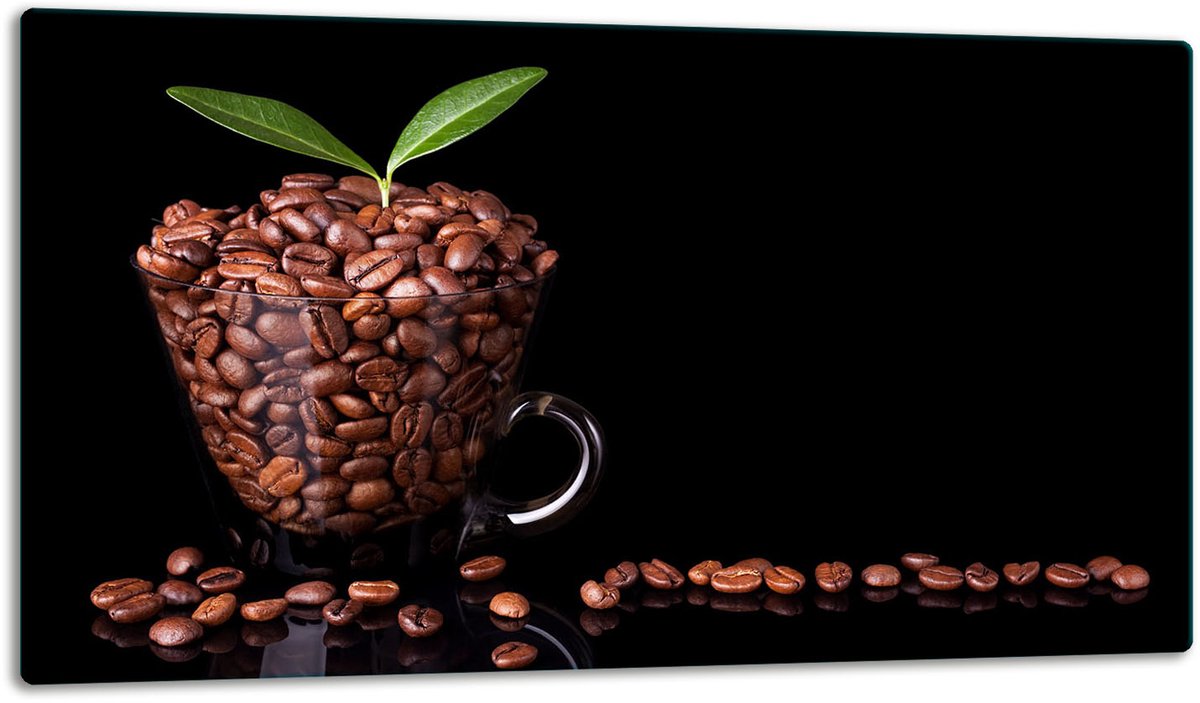 TMK ArtDeko Serie - Snijplank - Glas - 52x30 cm - Koffie Motief