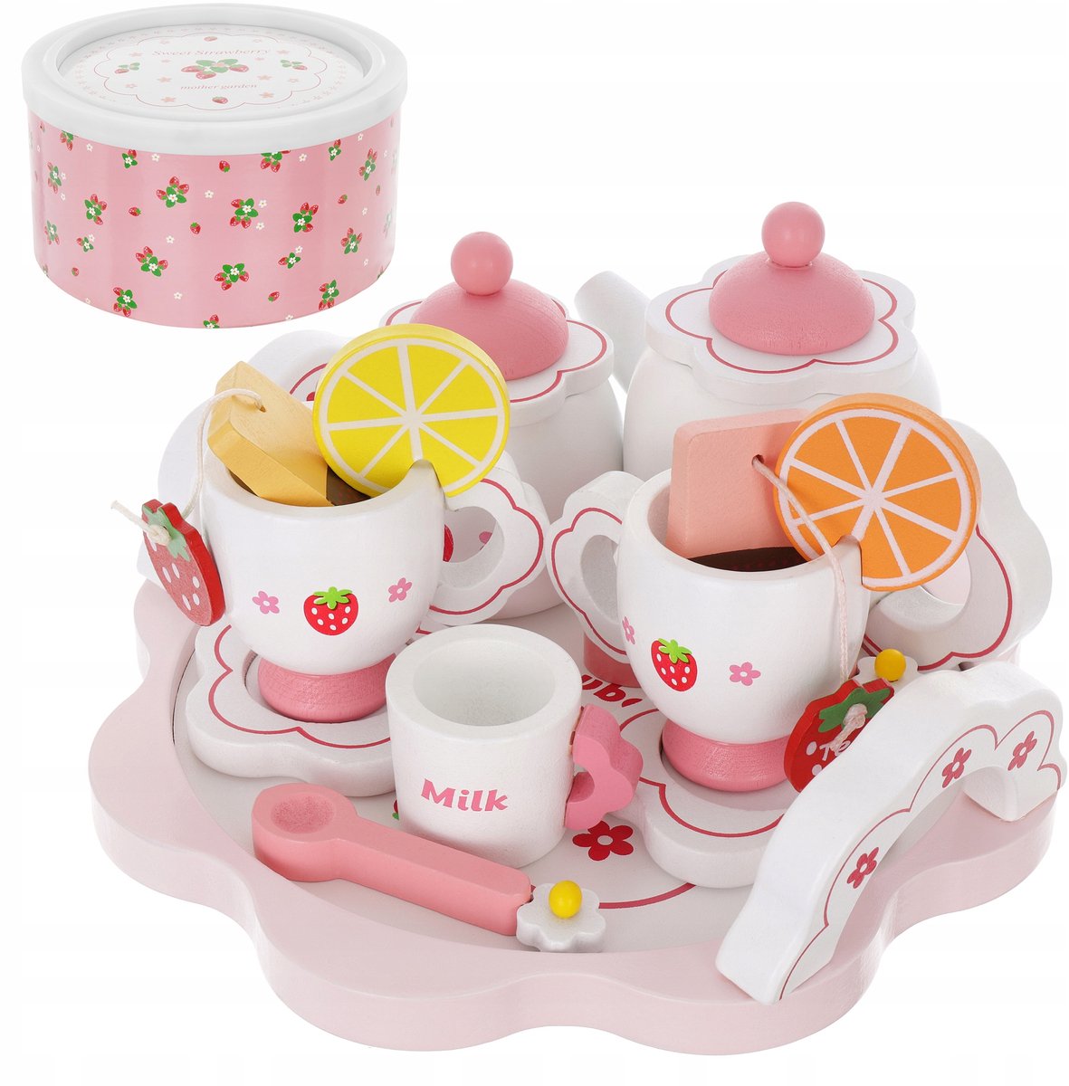 LandToys - Houten Theeservies - Kinderset - Veelzijdig Kleuren - Inclusief Accessoires