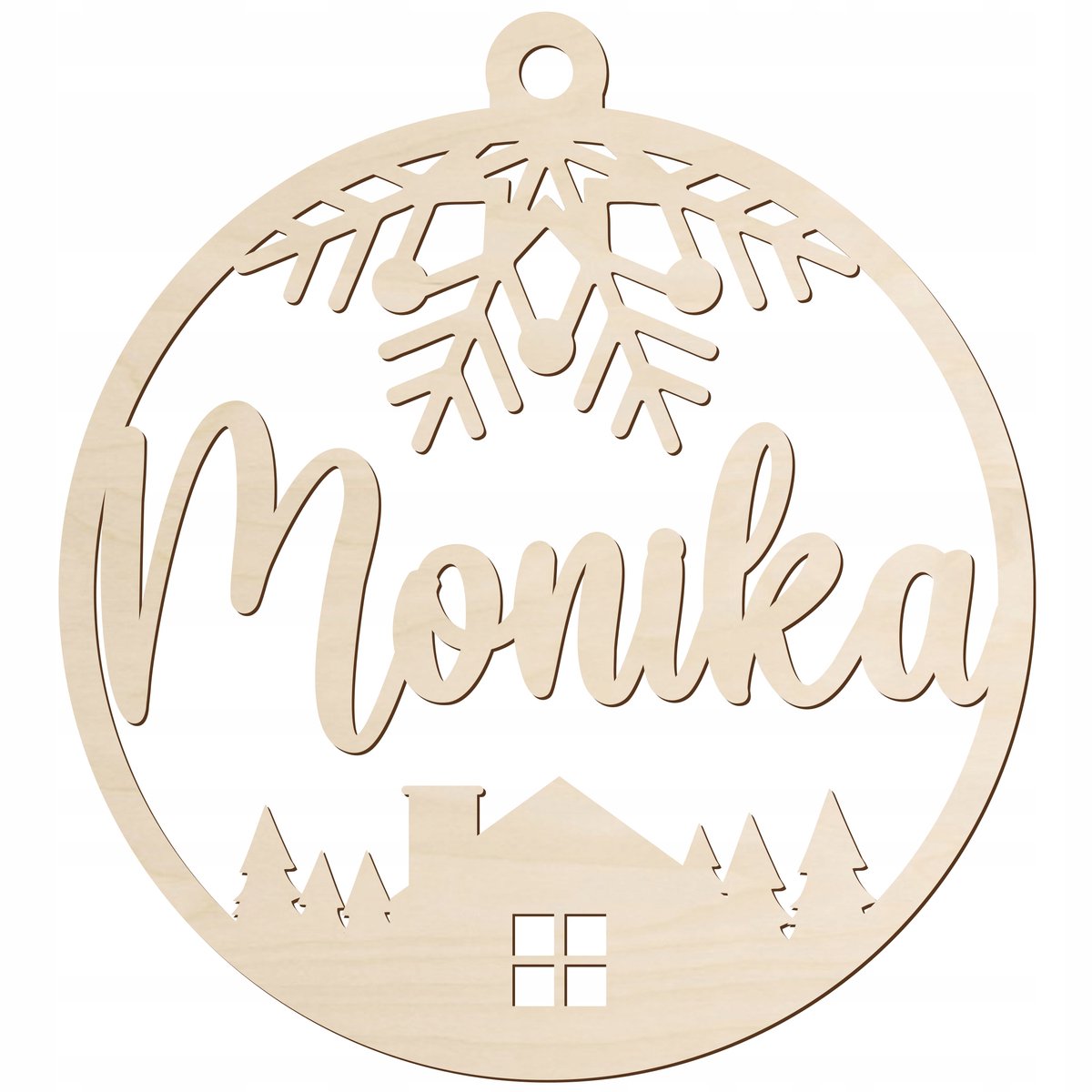 SMX Design - Houten Kerstbal - Personaliseerbaar - Uniek Cadeau