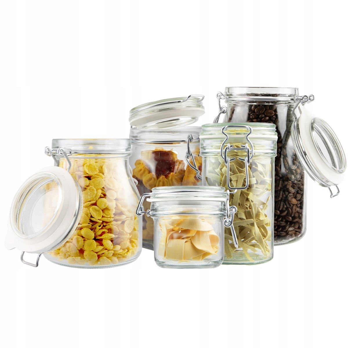 Bimberek - Hermetische Glazen Pot Set - 5 Stuks - Verschillende Capaciteiten