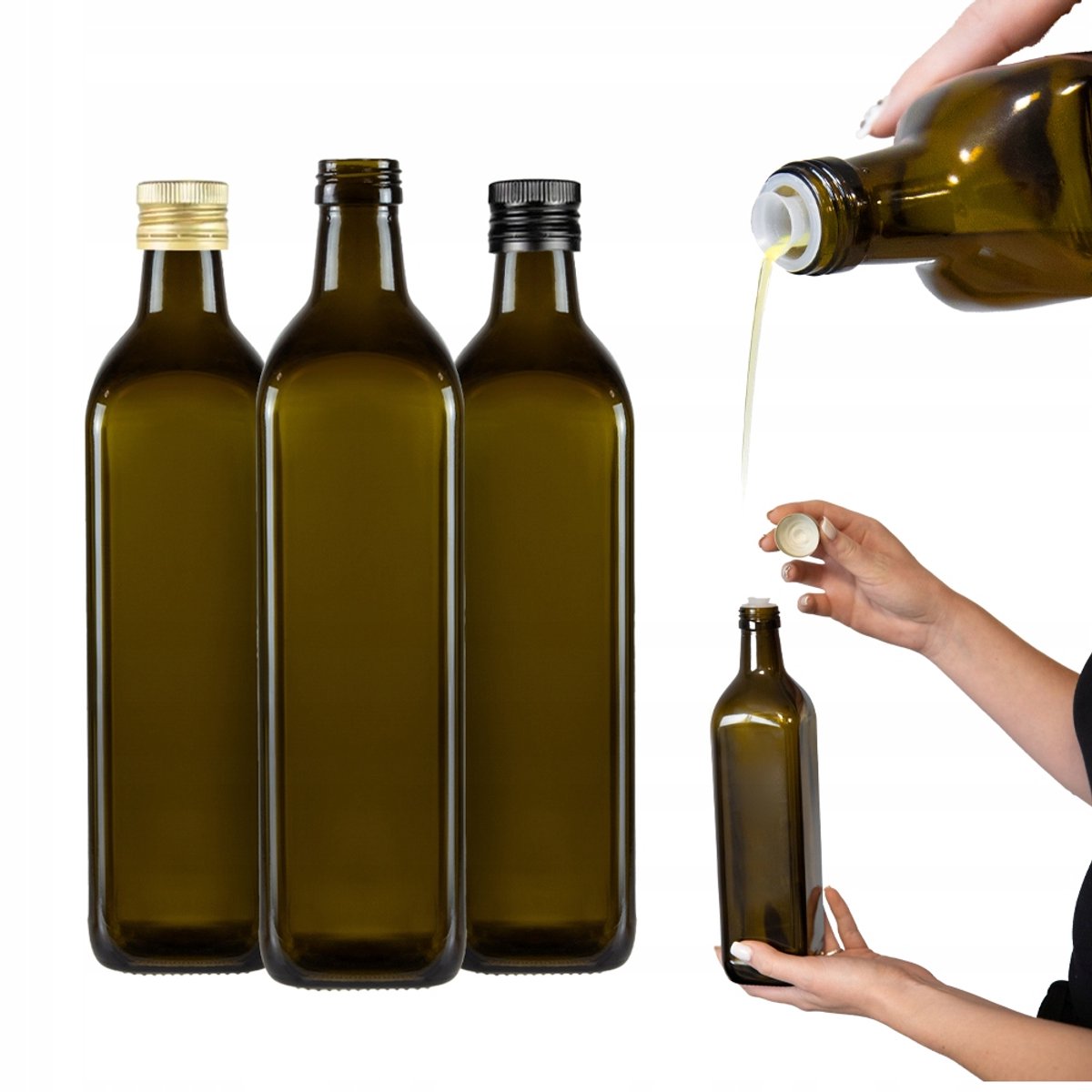 Bimberek Marasca - Glasfles Set - 750ml - Kwadratisch - Met Doseerdop