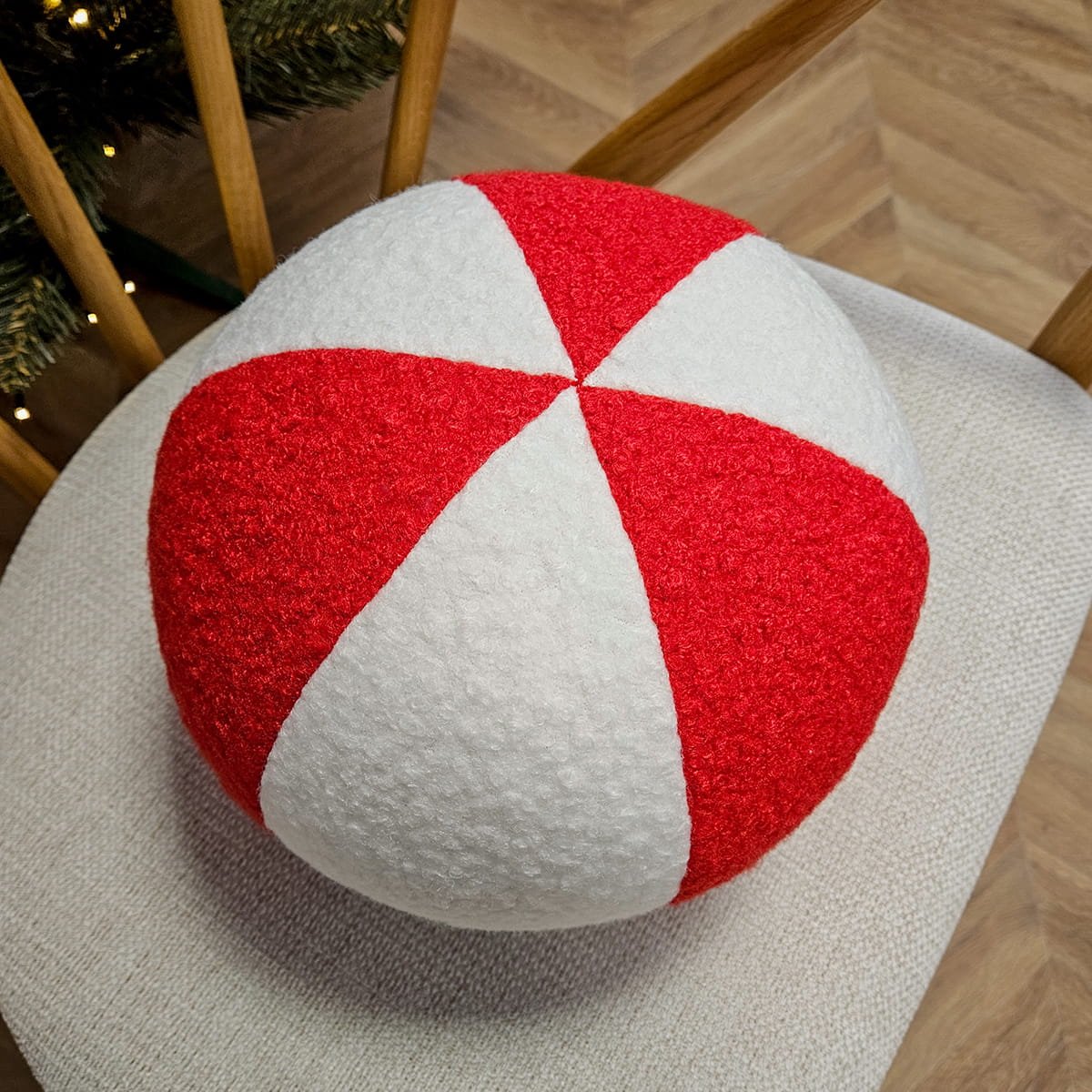 Decordruk Soft Loop - Kussen - Wit - Rood