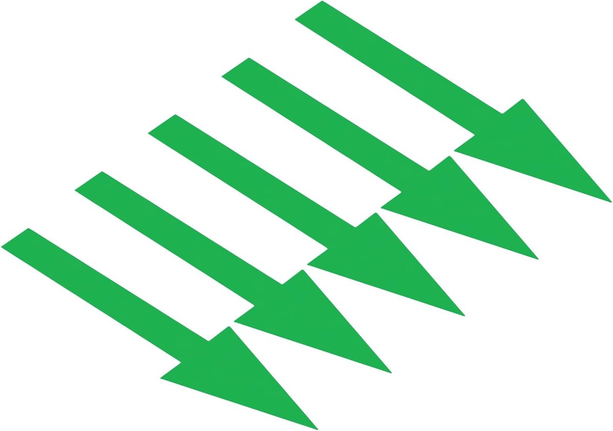 Pijlsticker 15,5 cm - 6 vel richtingsteken - PVC lijm - verwijderbare vloeren sticker voor vloeren muur markering - groen
