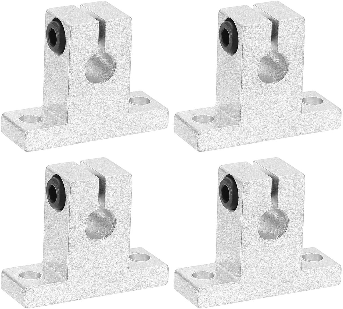 SK8 Guide Rail met Klem voor Lineaire Beweging - Aluminium - 4 Stukken voor 8 mm Stang met Diameter