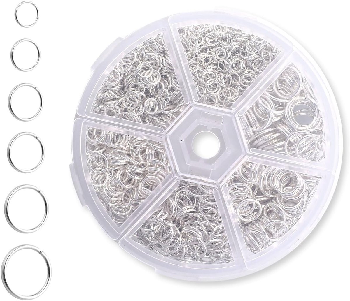 1000 stuks zilveren ringen voor sieraden maken, set voor juwelenreparatie, metalen verbindingsringen voor sleutelhangers, kettingen en oorbellen
