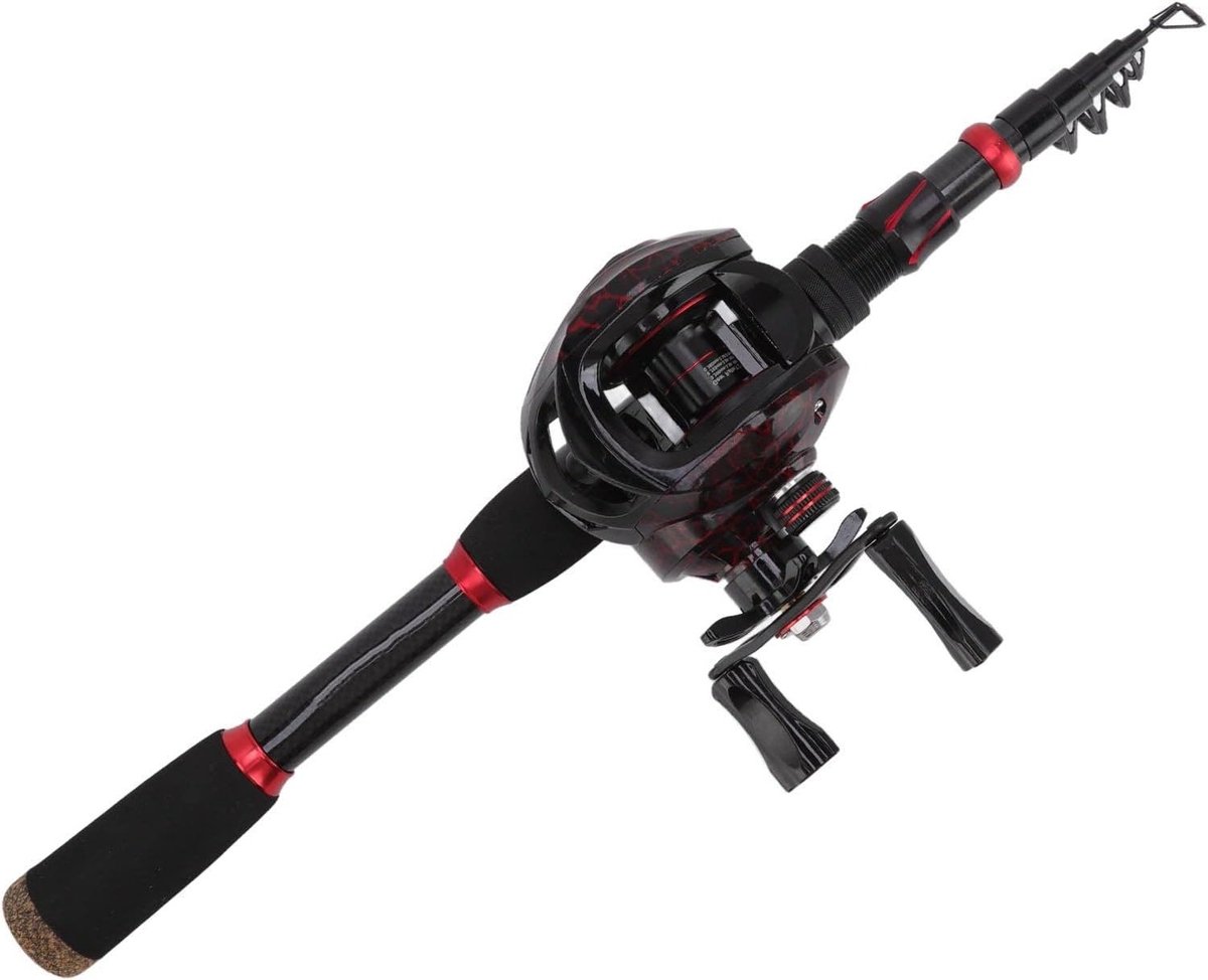 Telescopische Visspullen Set van Carbon Fiber met Hengel, Molens en Aas voor Zoet- en Zoutwater vissen
