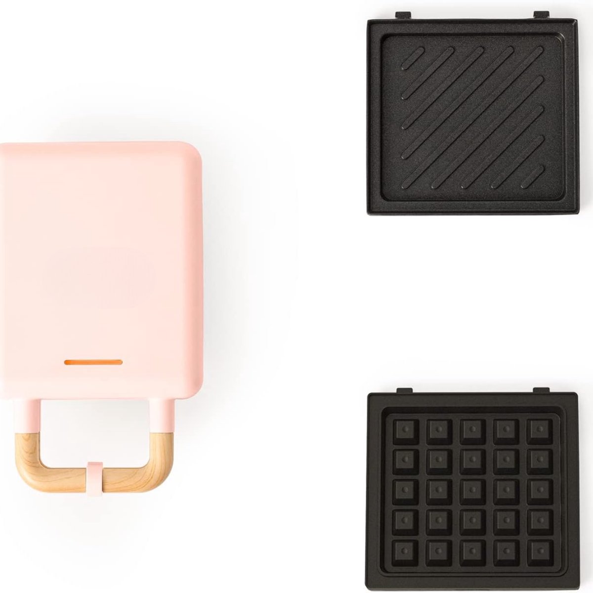 RWB® Wafelijzer met Verwisselbare Platen - Wafelijzer - Tostiijzer - Roze - 14 x 23 x 10
