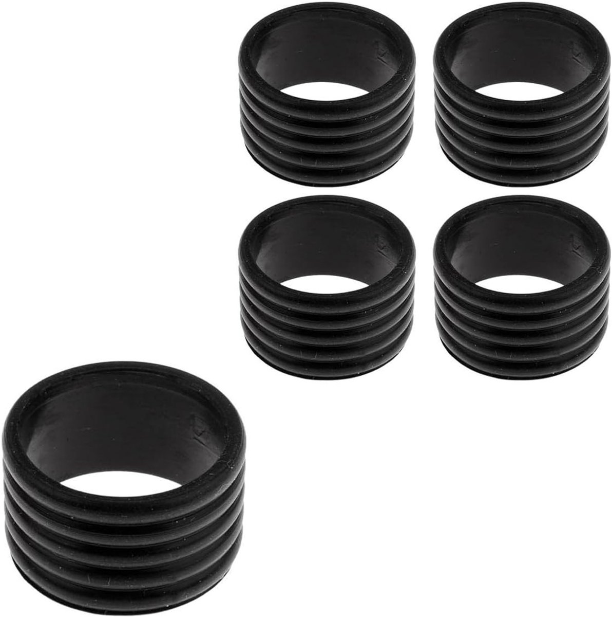 Rubberen grip tape voor tennisracket, squashracket en vishengel - set van 5 stuks, eindrubber, voor bevestiging van buiten- en grip tape.
