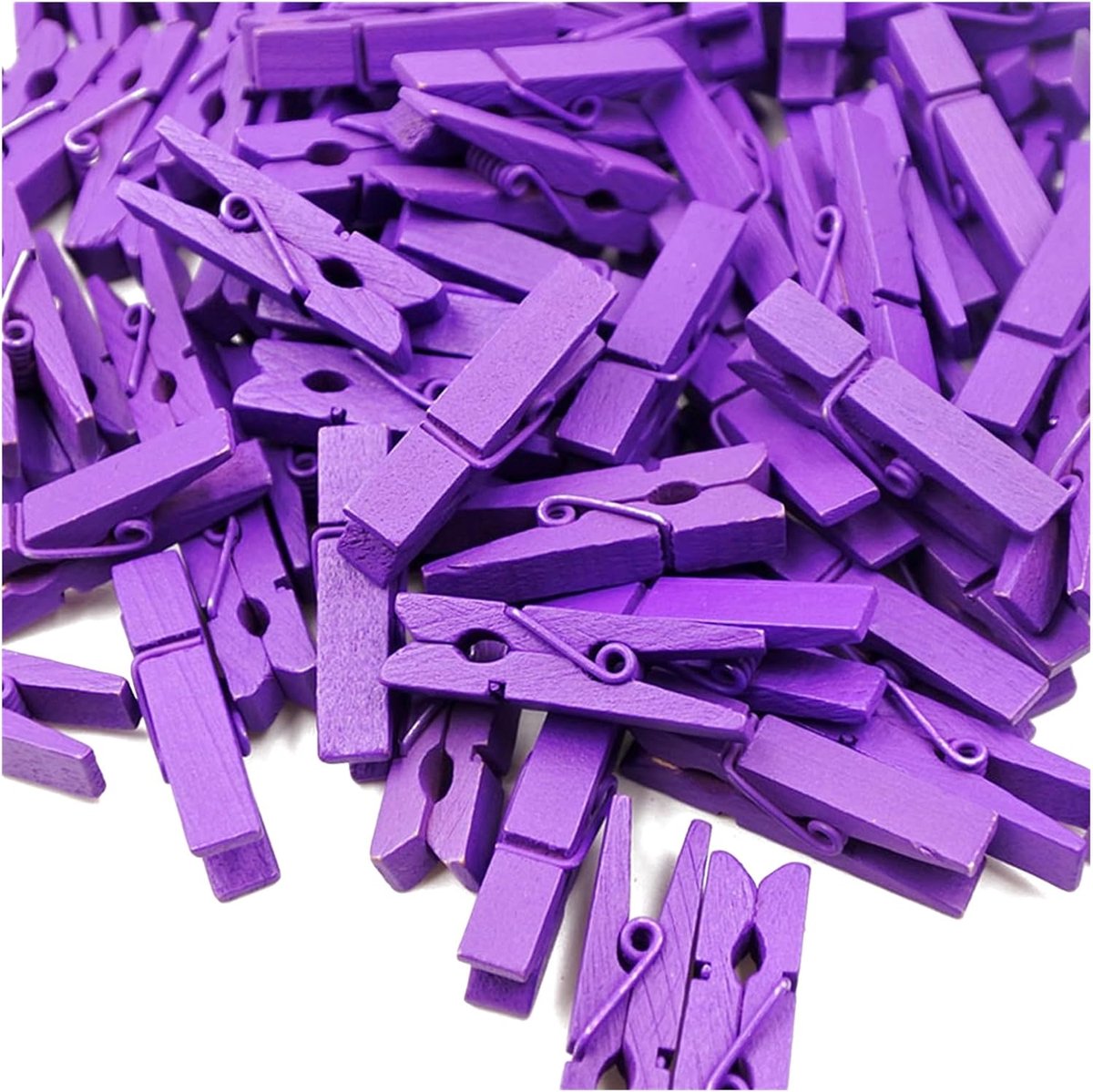 100 stuks 3,5 cm kleurrijke houten klemmen - kleine houten clips - mini-wasknijpers - decoratieve klemmen - houten wasknijpers - fotoclips voor knutselen - creatieve DIY projecten