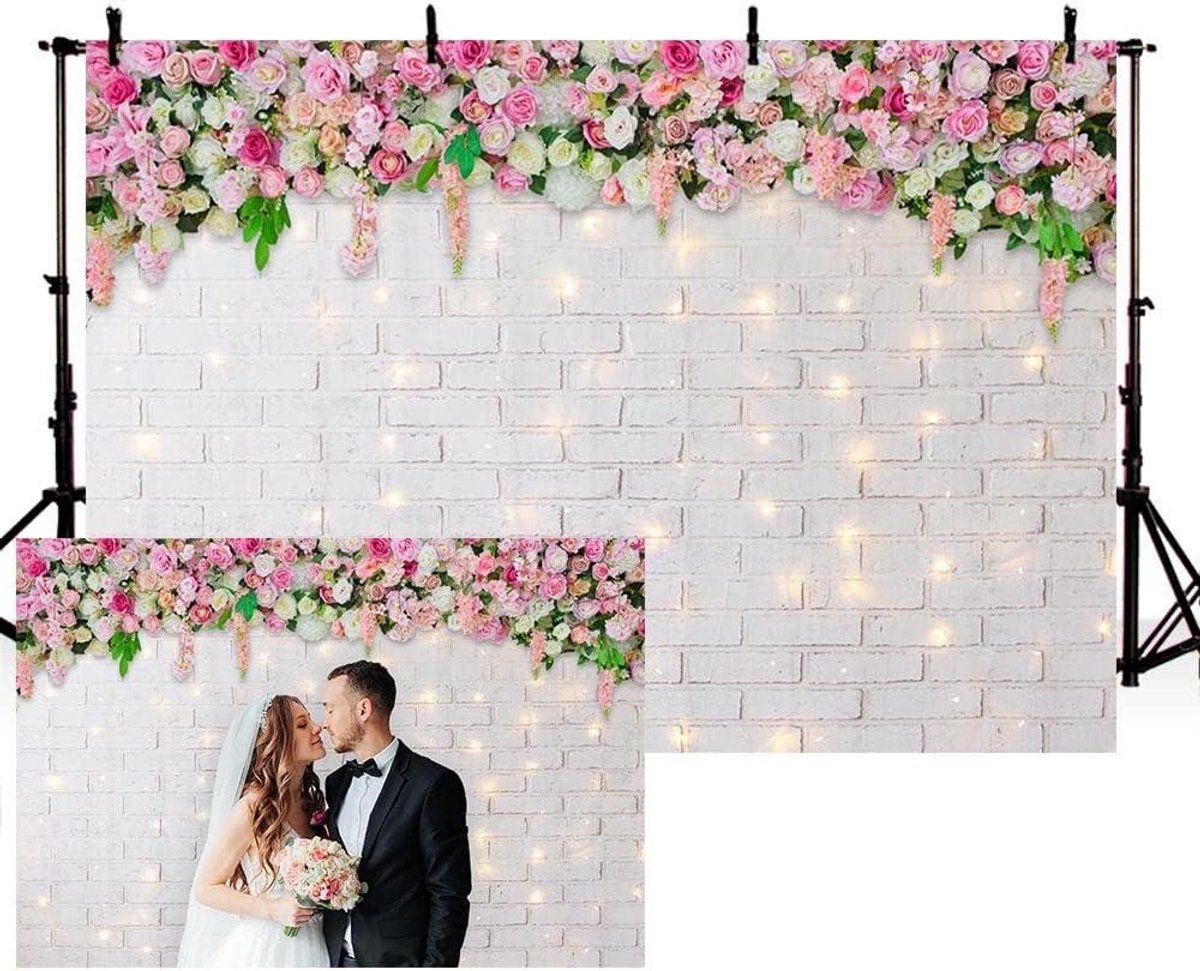 Fotografie Achtergrond - Decor Banner - Feest Decoratie - Dun Vinyl Doek - 7x5 Feet - Roze Wit