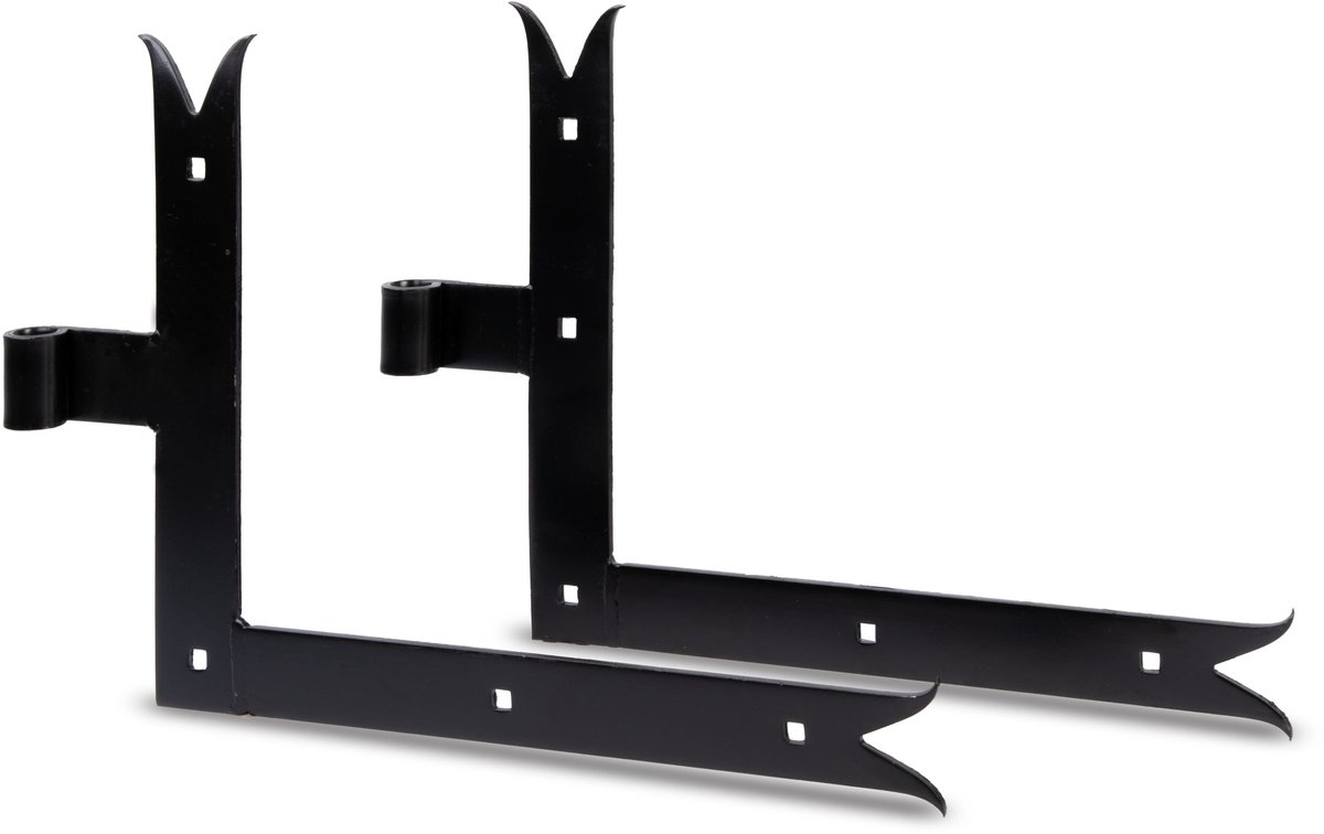 Alberts 306380 luik-hoekheng | uiteinde recht of karperstaart voor boven en onder | zwarte dompellak | rol: Ø14 mm | afmetingen 250 x 300 x 35 mm | set van 2