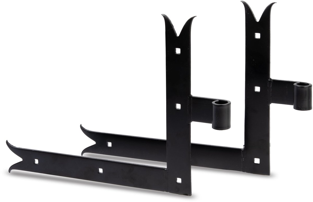 Alberts 306397 luik-hoekheng | uiteinde recht of karperstaart voor boven en onder | zwarte dompellak | rol: Ø14 mm | afmetingen 250 x 300 x 35 mm | set van 2