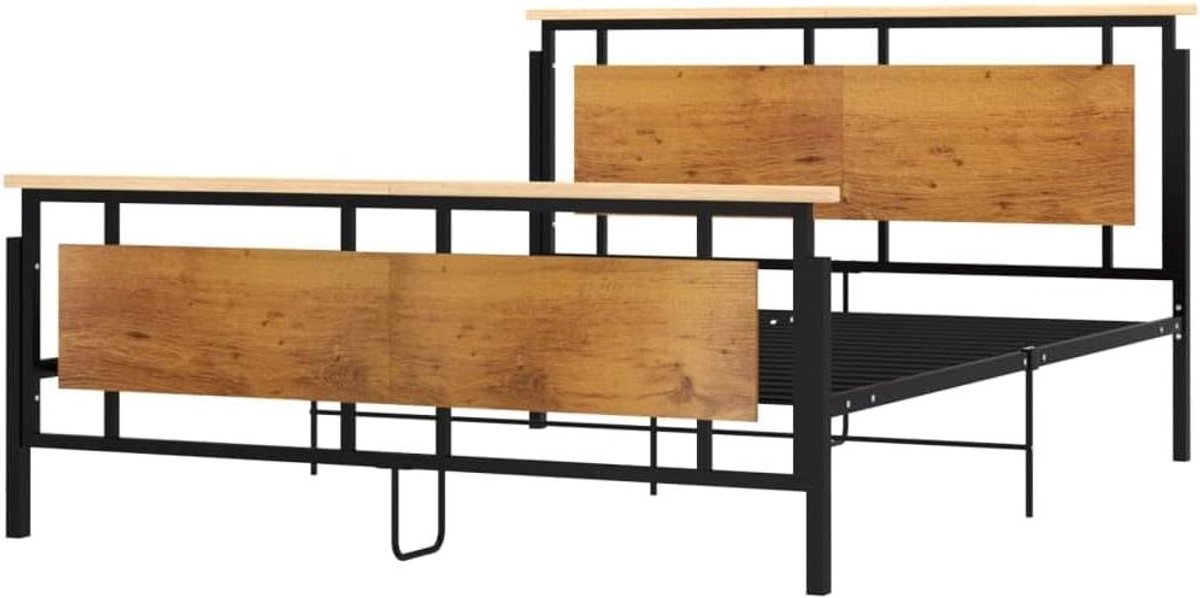 Metalen Bedframe - Bedden Frame - Slaapkamer Inrichten - Stevige Constructie - 160x200 cm - Zwart
