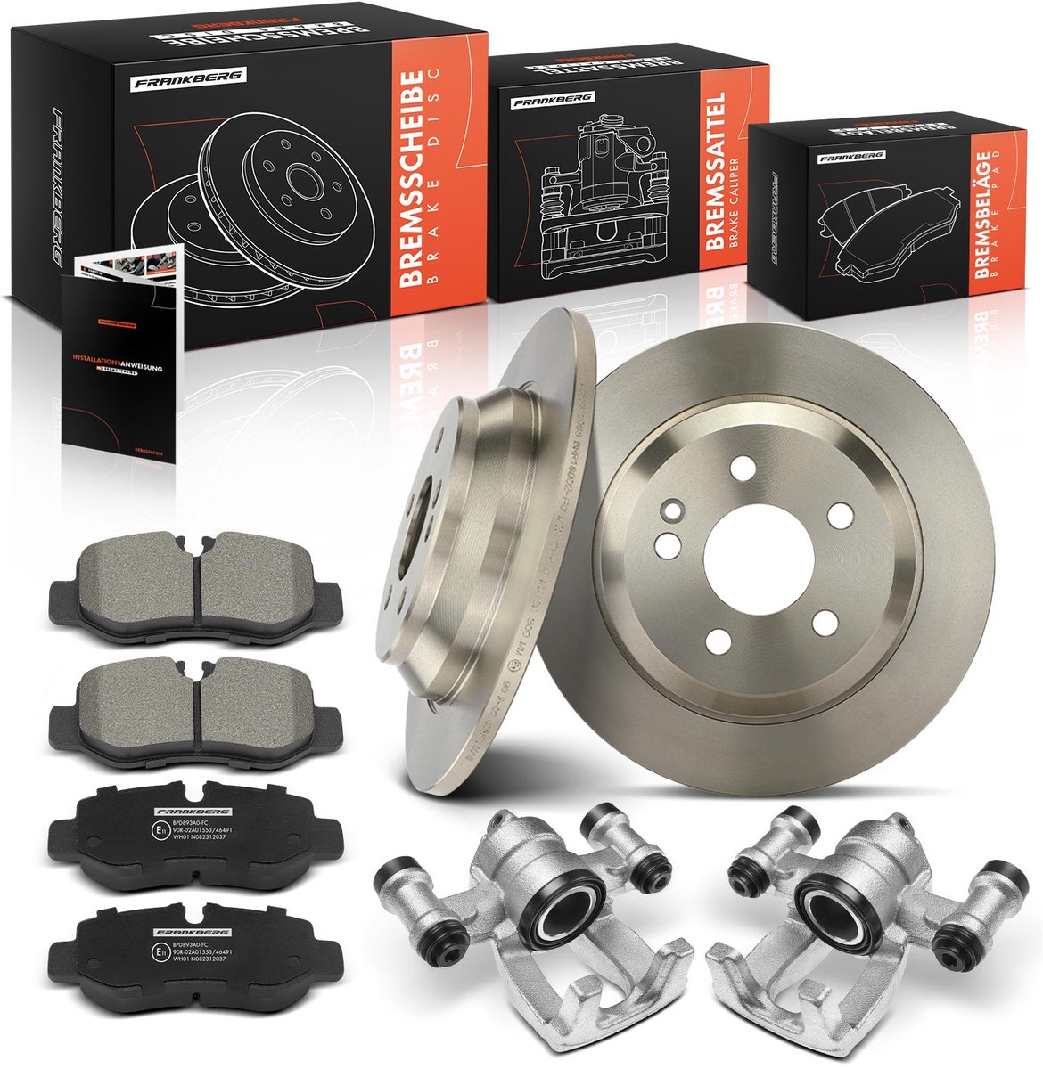 Frankberg 2x Remklauw+2x Remmen+4x Remblokken voor Mercedes-Benz