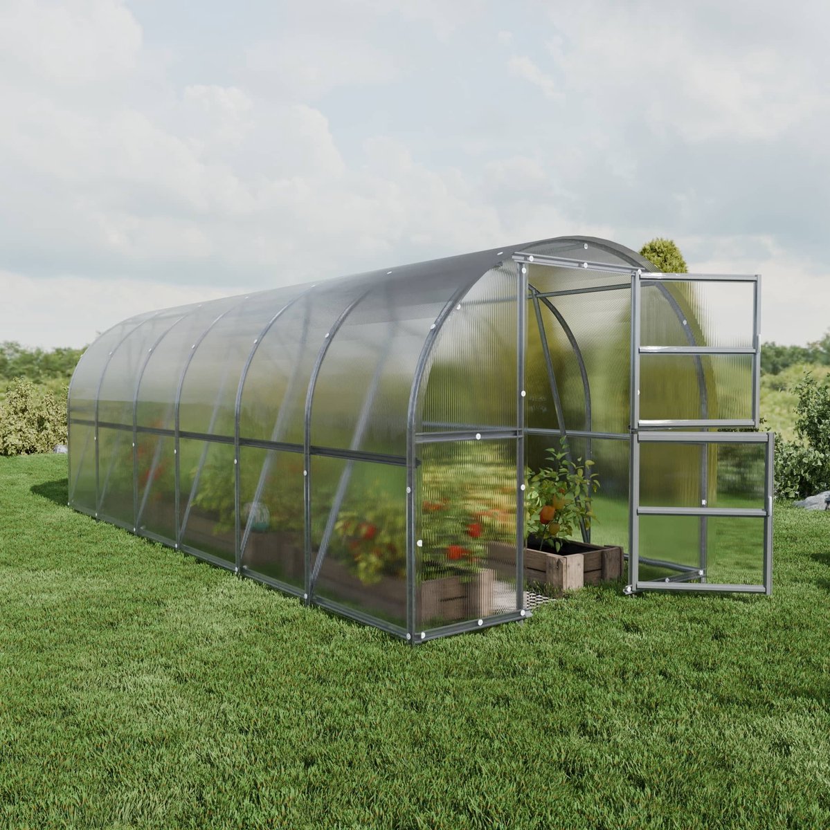 Klasika Baltic LT Tuinbroeikas - Kweekkas - Polycarbonaat - 3 x 6 m - 6 mm - Automatische Dakramen