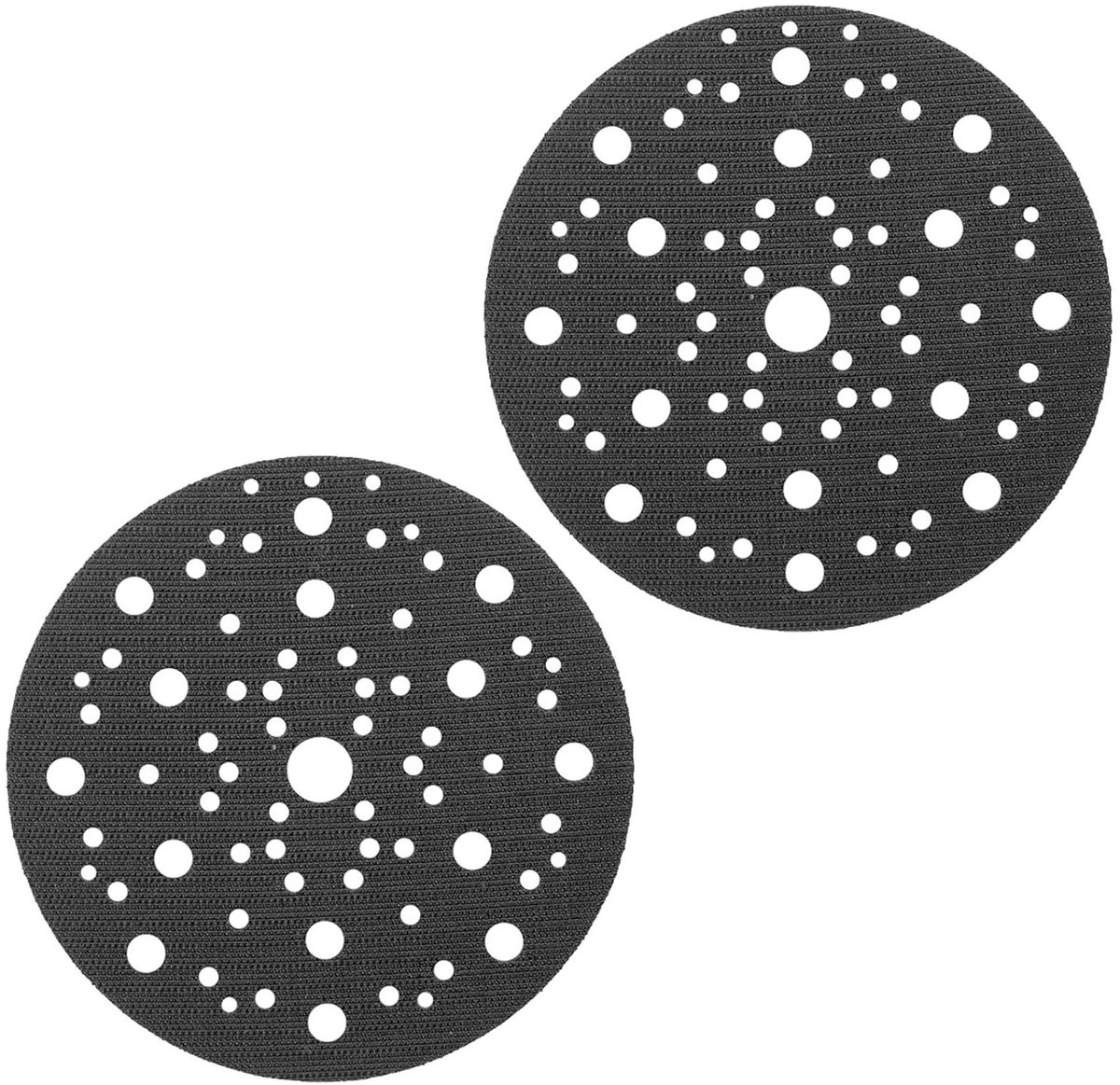 Grondige bescherming voor slijpschijven met zachte padding, 150 mm, 70 gaten, geschikt voor Mirka slijpwielen en accessoires