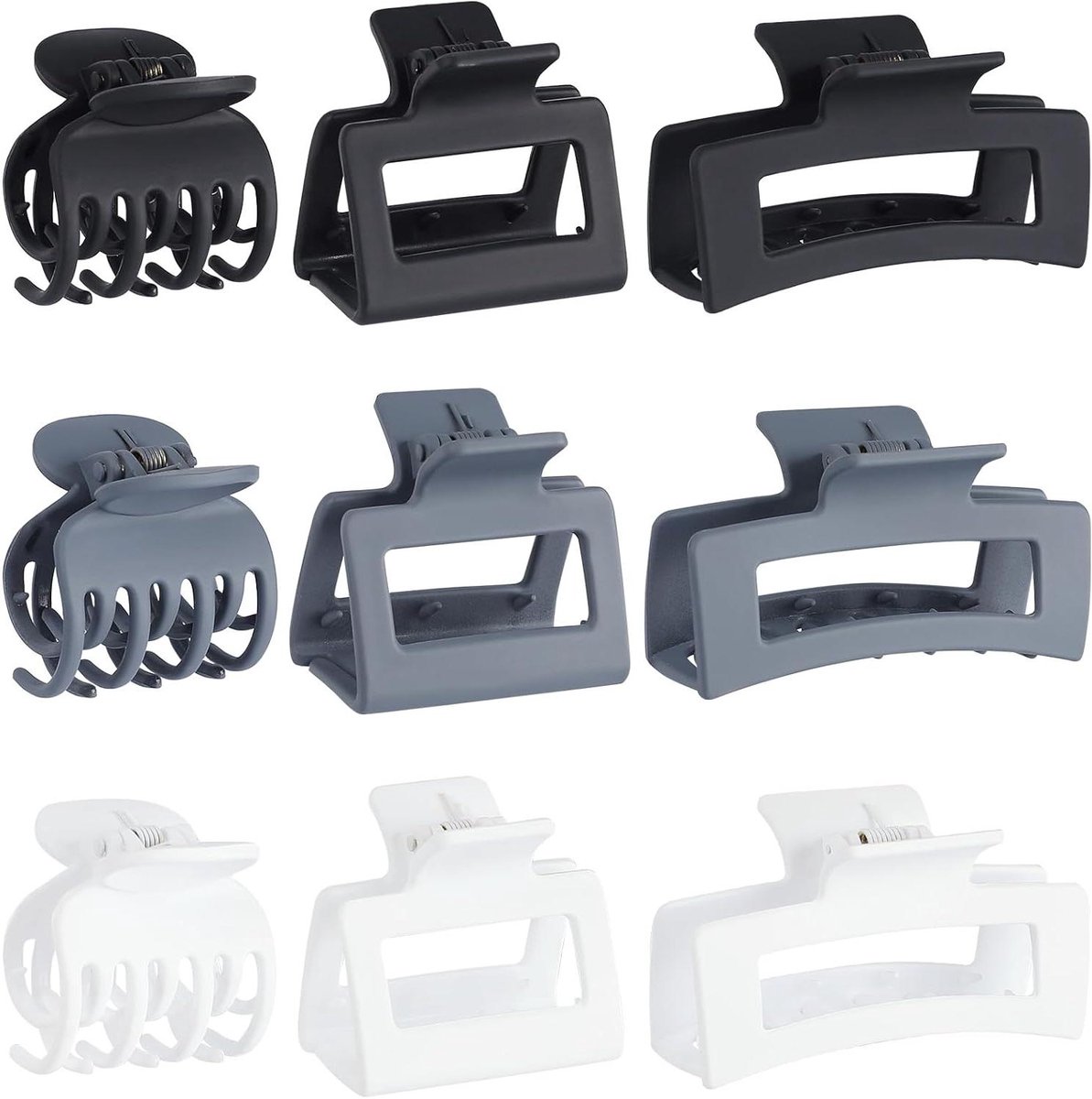 Haarklem Set - Klemmen voor haar - Haar Stylen - Antislip Kwaliteit - 9 stuks - Grijs