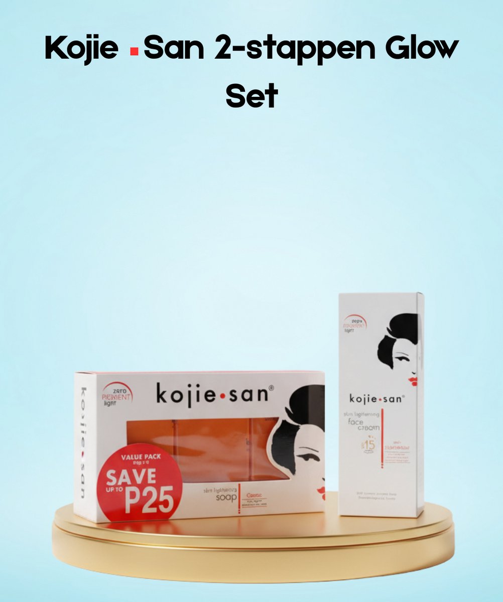 Kojie San 2-Step Glow Set – Verhelderende & Hydraterende Huidverzorgingsset – Helpt Donkere Vlekken te verminderen, Egaliseert de Huidtint & Verzorgt Intensief – Voor een Gladde, Stralende & Gezonde Huid