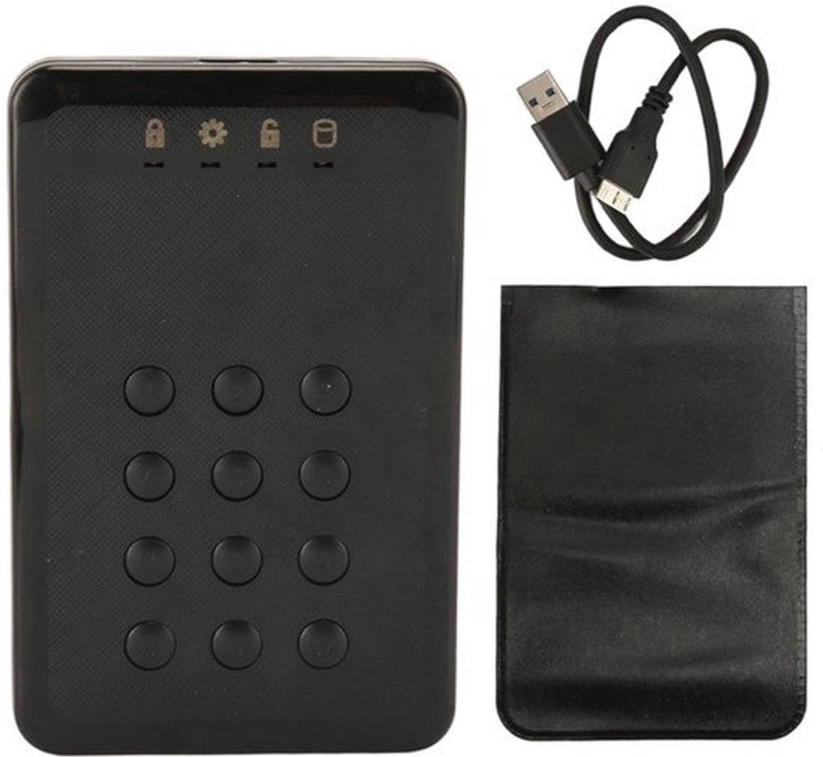 Draagbare Hardwareversleutelde Externe Harde Schijf met USB 3.0, PIN-authenticatie, Realtime Versleuteling, 5Gbps Snelheid voor OS X, en