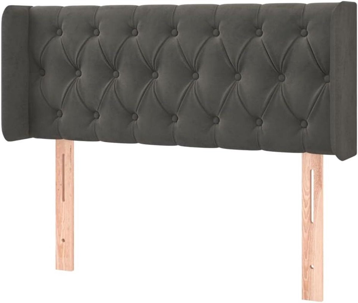 Hoofdbord met randen - Bedhoofd - Bedombouw - In hoogte verstelbaar - 103x16x78/88 cm - Donkergrijs