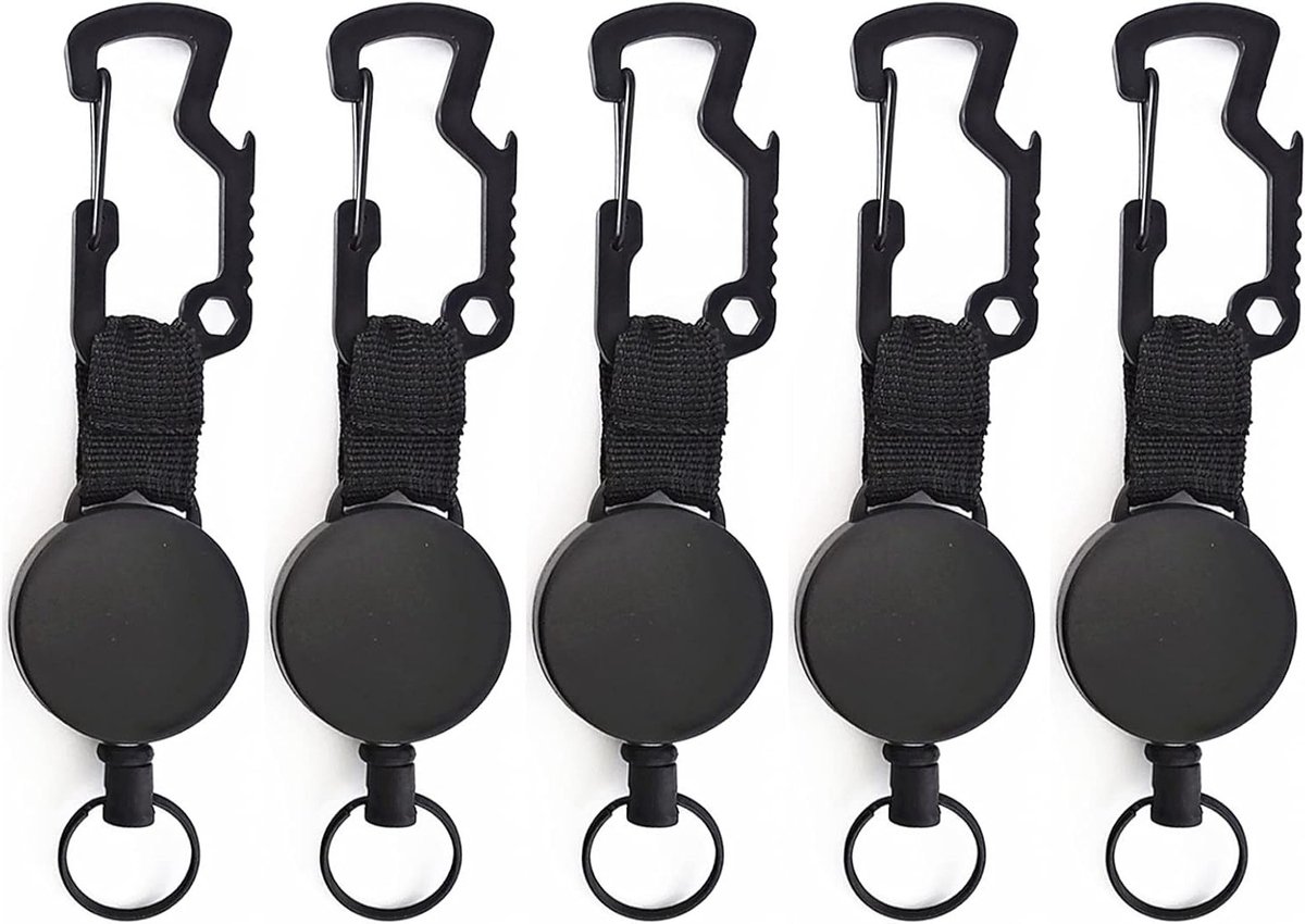 Telescopische Sleutelhanger met Retractable Staal Kabel, Ideaal voor Buitenactiviteiten, Sleutels en Accessoires Verzamelingen