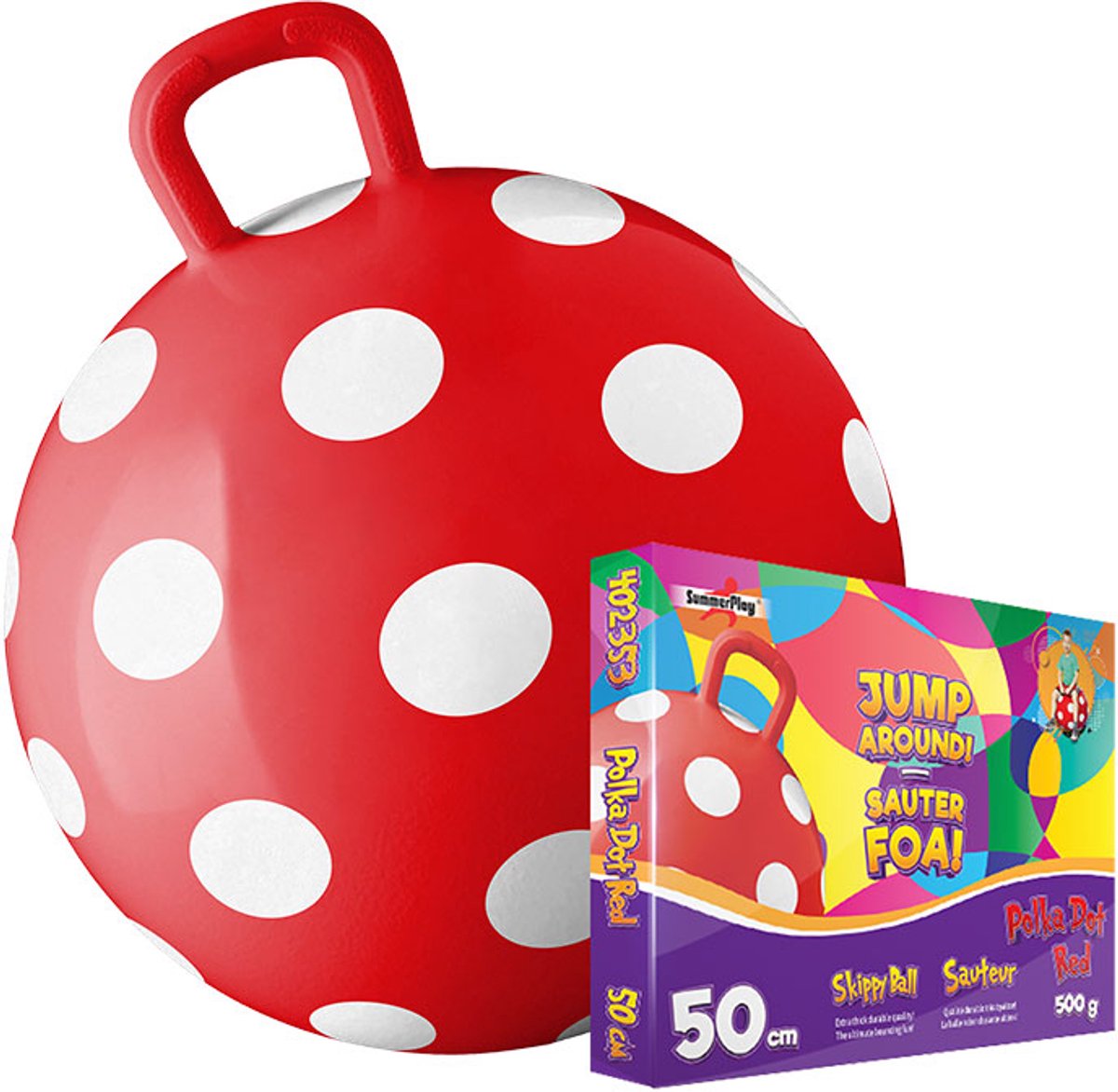 Skippybal polkadot red 50 cm