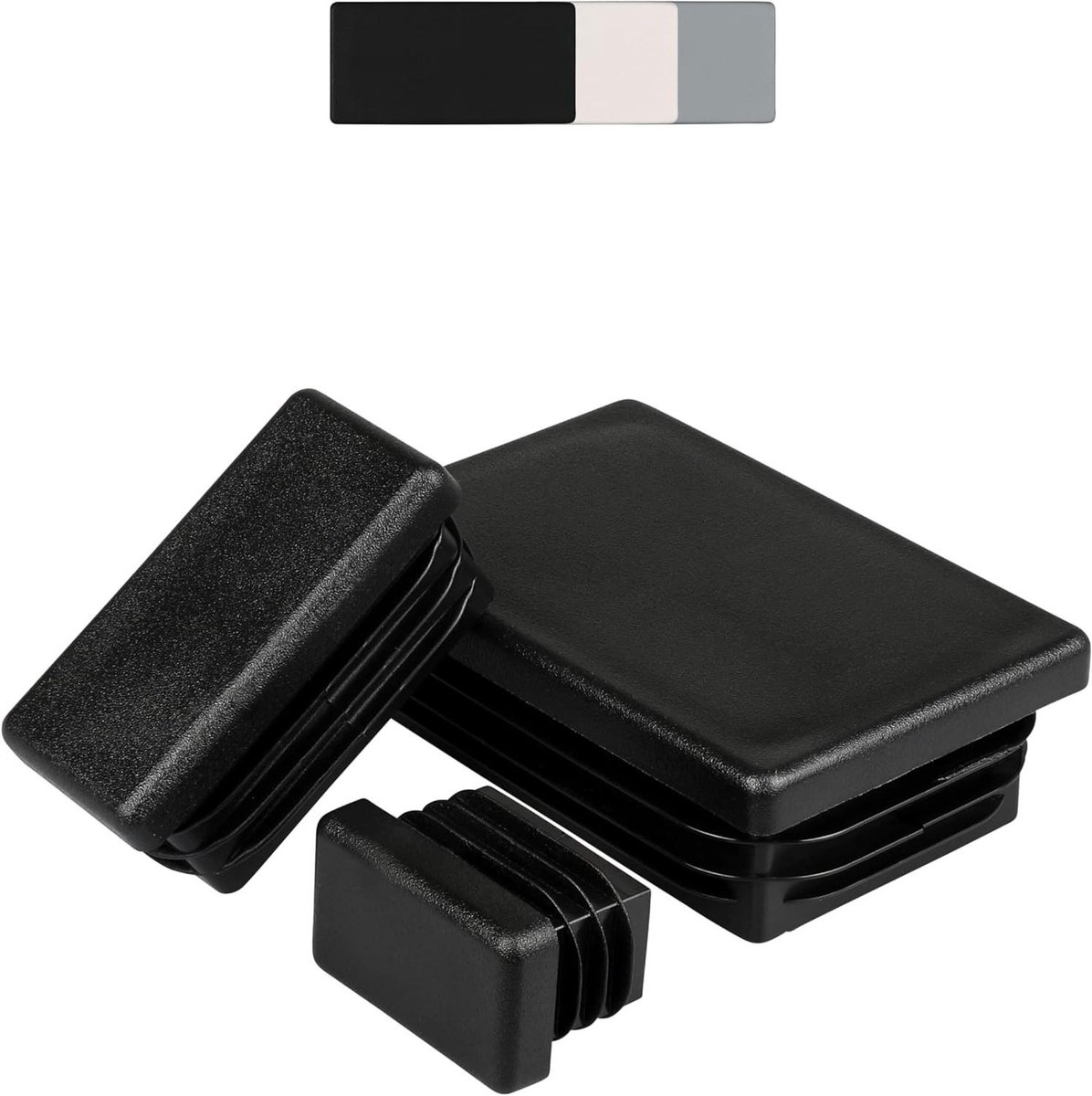 Buisstoppen Rechthoekig - Lamellenpluggen Stoelpoot - Vloer Beschermen - Robuuste Kunststof - 50 x 20 mm - Grijs