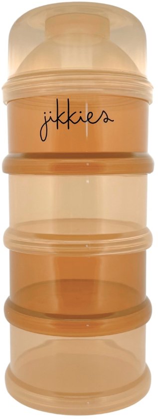 Jikkies ® - Melkpoeder doseerdoosjes - Beige Mix - Melkpoeder bewaarbakjes - Melkpoeder toren - Melkpoederdoos - Dispenser - 4 lagen - BPA FREE - Getest op EN14372