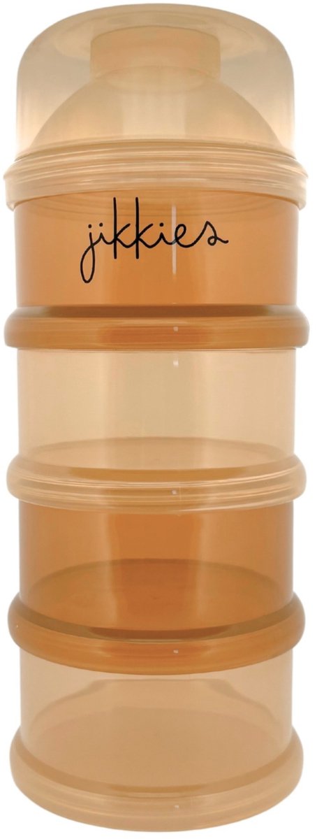 Jikkies Melkpoeder doseerdoosjes - Beige Mix - Melkpoeder bewaarbakjes - Melkpoeder toren - Melkpoedertoren - Melkpoederdoos - Dispenser - 4 lagen - BPA FREE - Getest op EN14372
