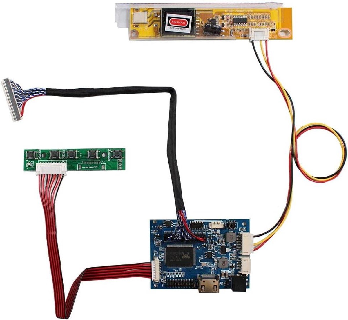 LCD Controller Board - HDMI Monitor Board - Scherm Conversie - Audio Ingang - 74mm x 53mm - Groen