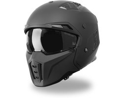 VINZ Shuto Jethelm met Zonnevizier & Mondstuk - Scooter Helm & Motorhelm & Brommerhelm - Mat Zwart - L
