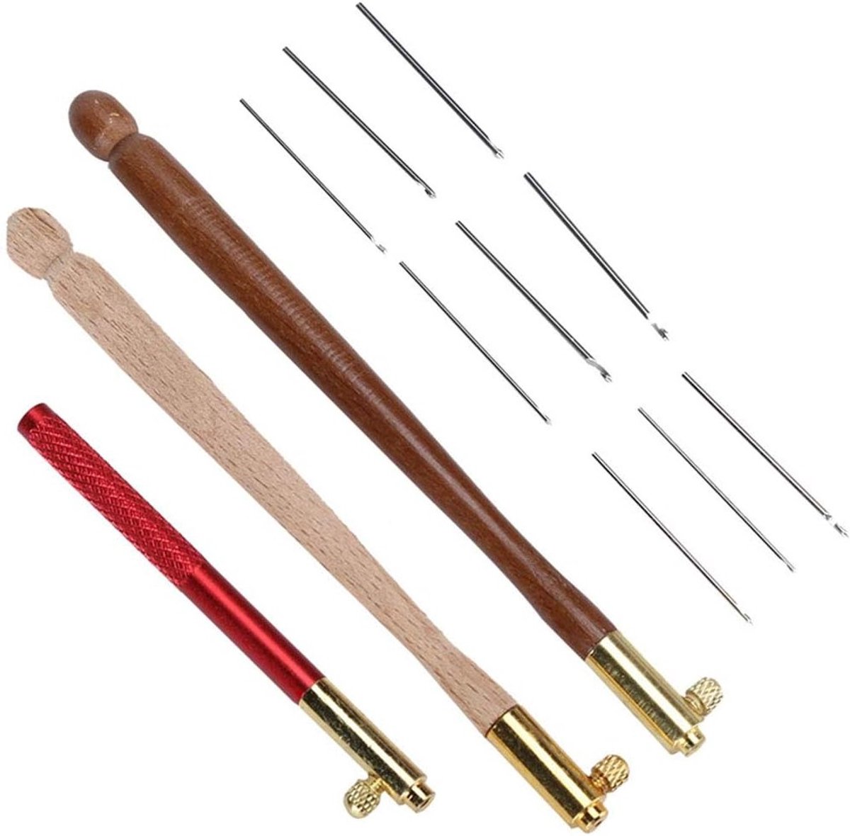 Ambour Stickerei Haakjes voor Keuken, Borduurtool met 3 Verwisselbare Naalden, Ideaal voor Borduren van Pailletten en Kralen