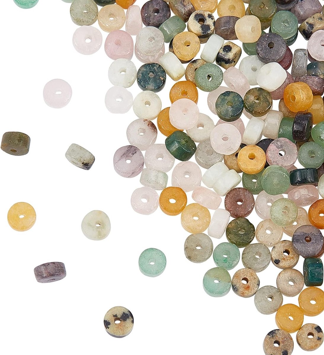 160 Stuks Natuurlijke Steen Kralen - Heishi Disc, Spacer Kralen voor Armbanden, Oorbellen en Sieraden Maken
