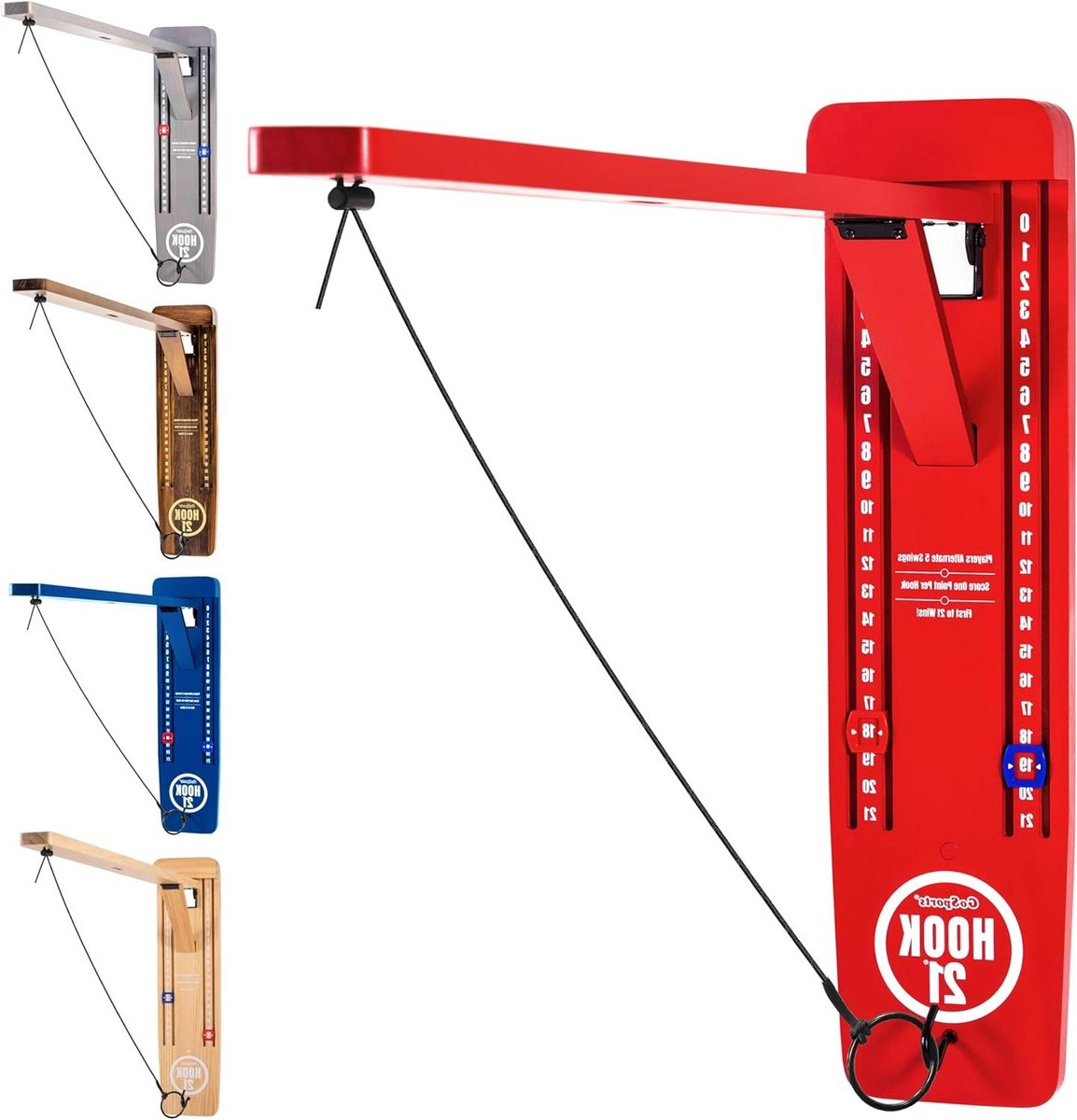 Ring Swing Spel - Haak en Ring Spel - Feest Spel - Inklapbare Arm - One Size - Rood