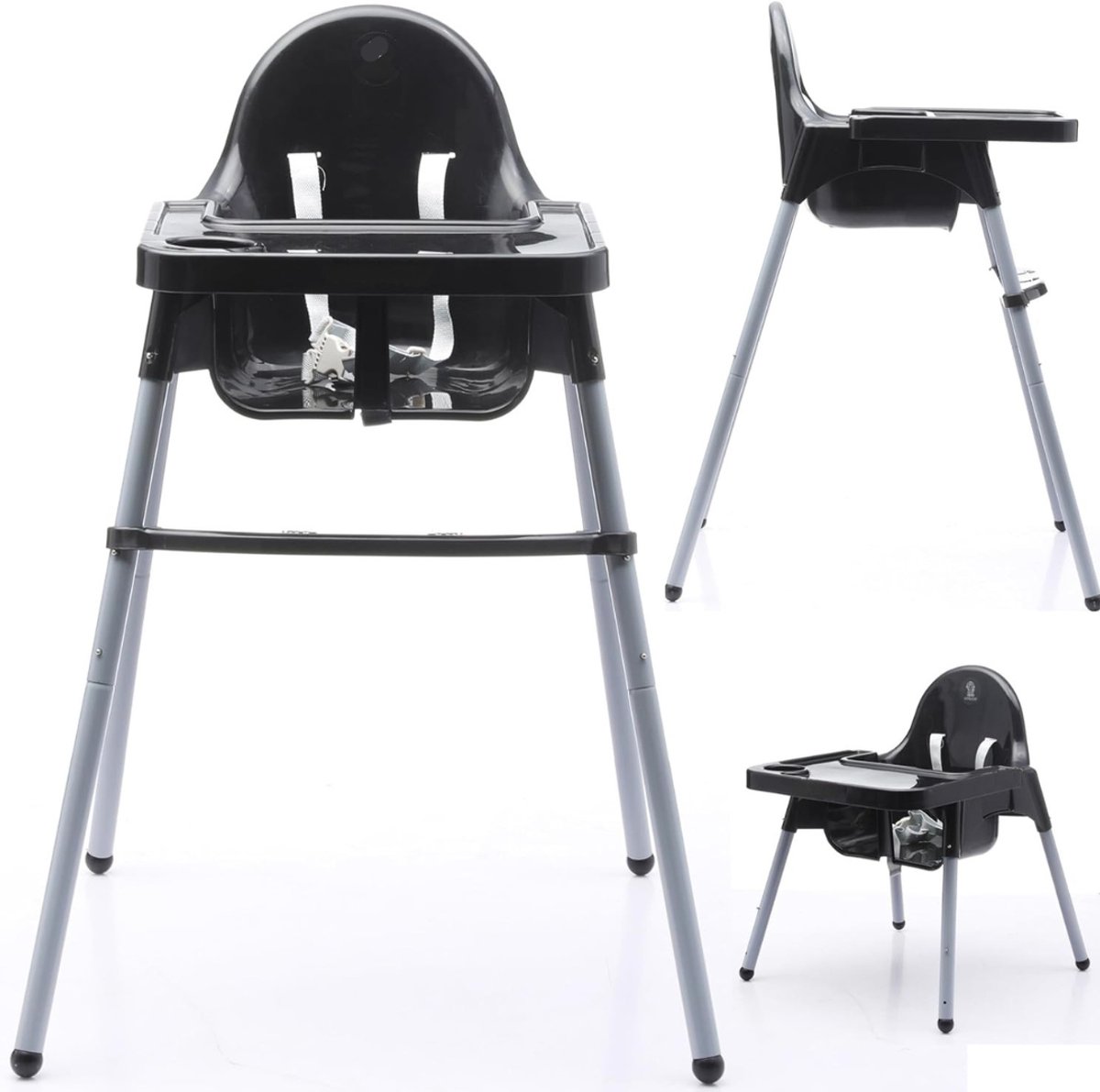 SVN® Peuterstoel - Kinderstoel - Peuter Stoel - met ligfunctie - Zwart - 92cm x 46cm x 46cm