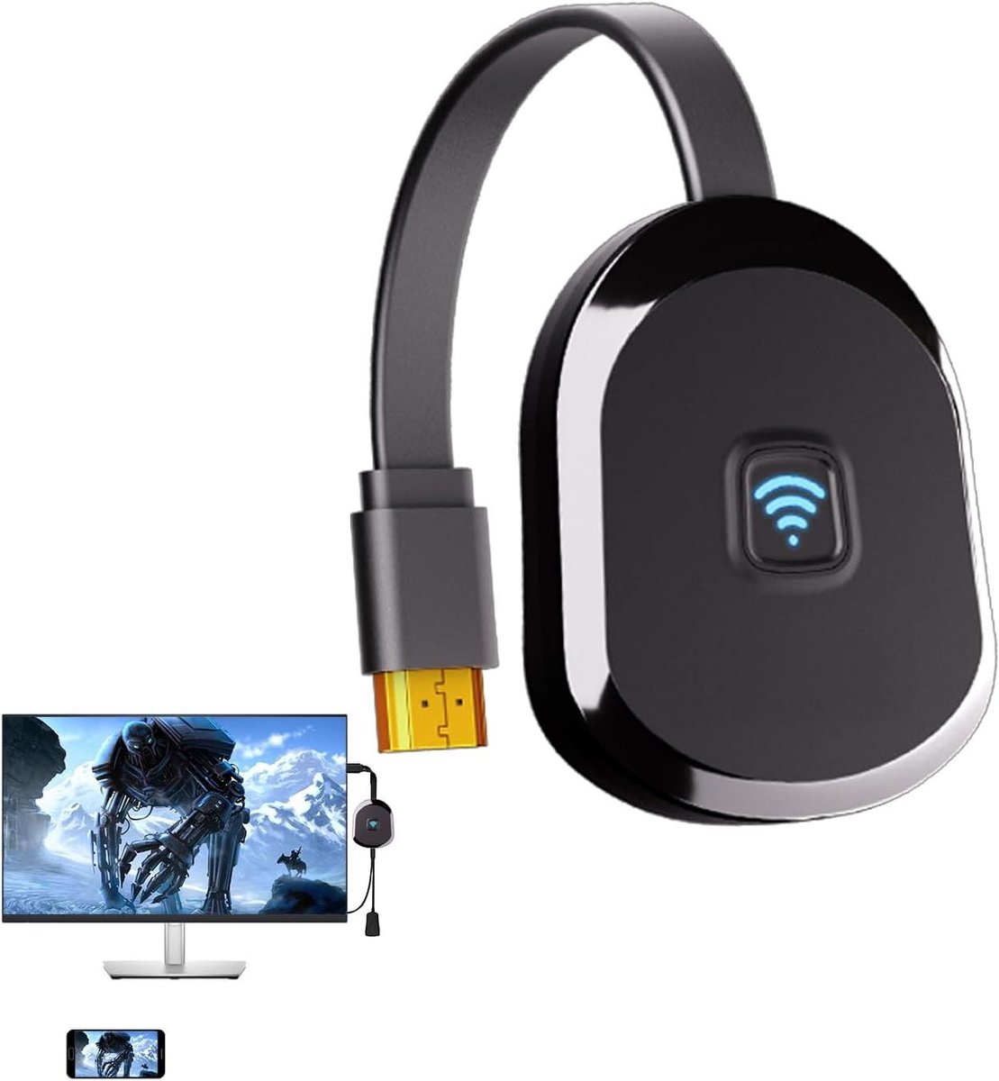 Draadloze HDMI Adapter - Schermdongle Cast - Presentaties Delen - 4K Resolutie - 19.2 cm - Zwart