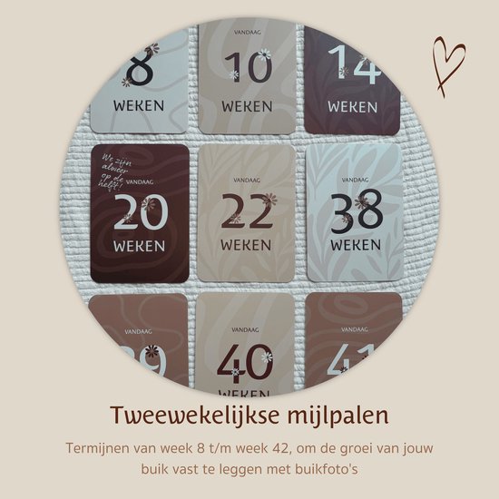Amolivia Mijlpaalkaarten Zwangerschap - Mijlpaalkaarten Baby - Milestone Baby Cards van Merkloos — afbeelding 3